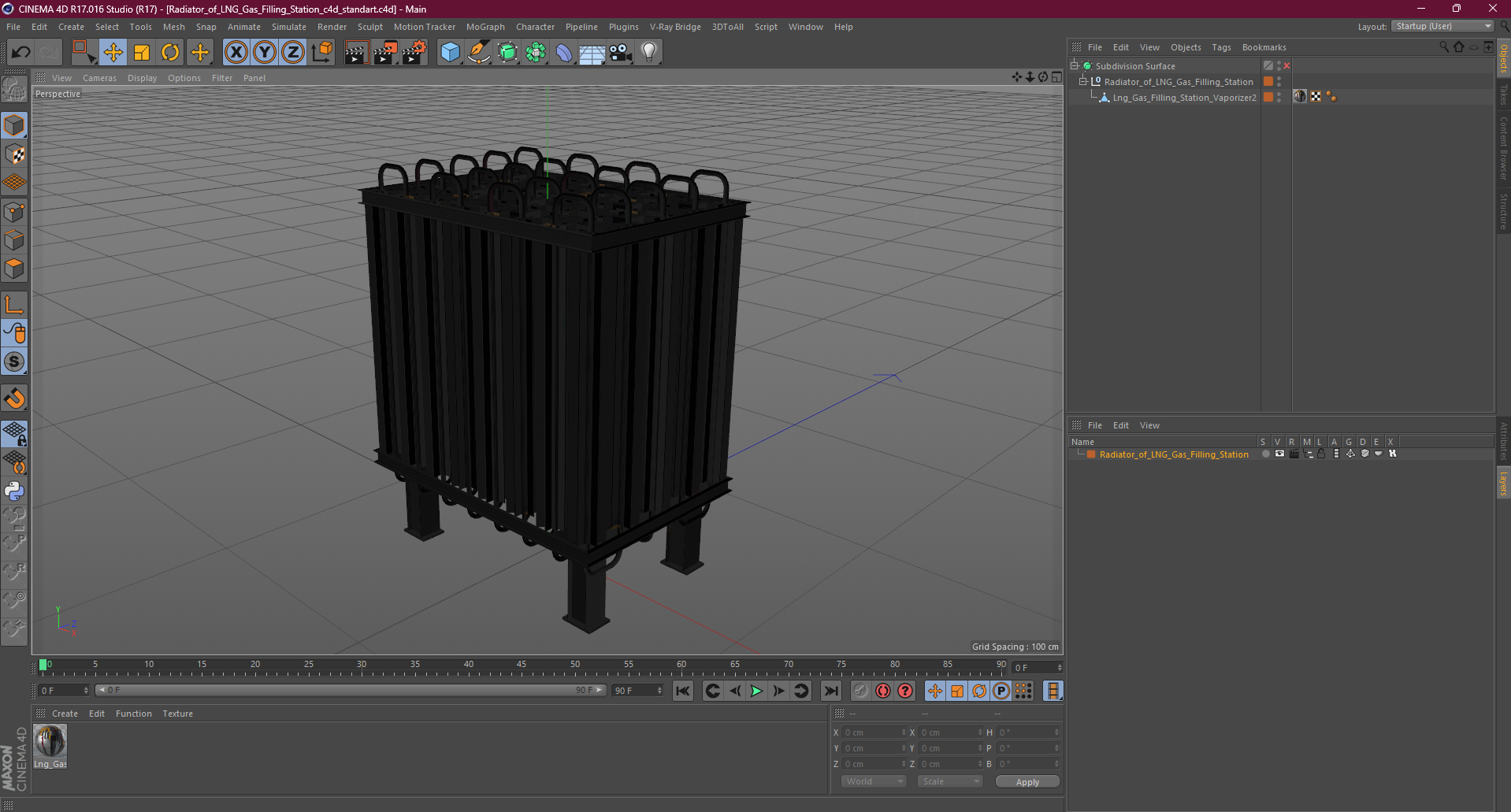 3D model Radiator of LNG Gas Filling Station