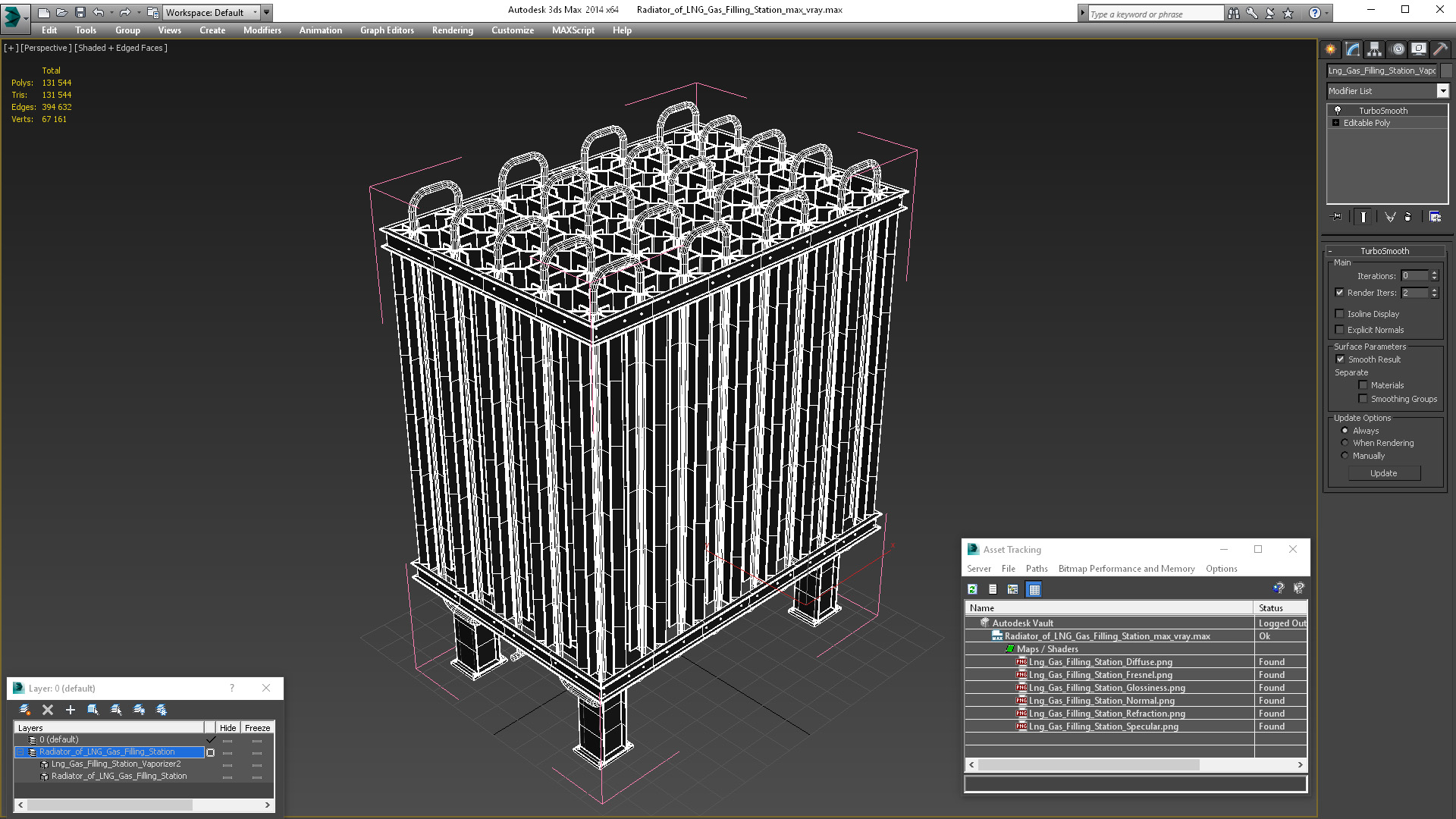 3D model Radiator of LNG Gas Filling Station