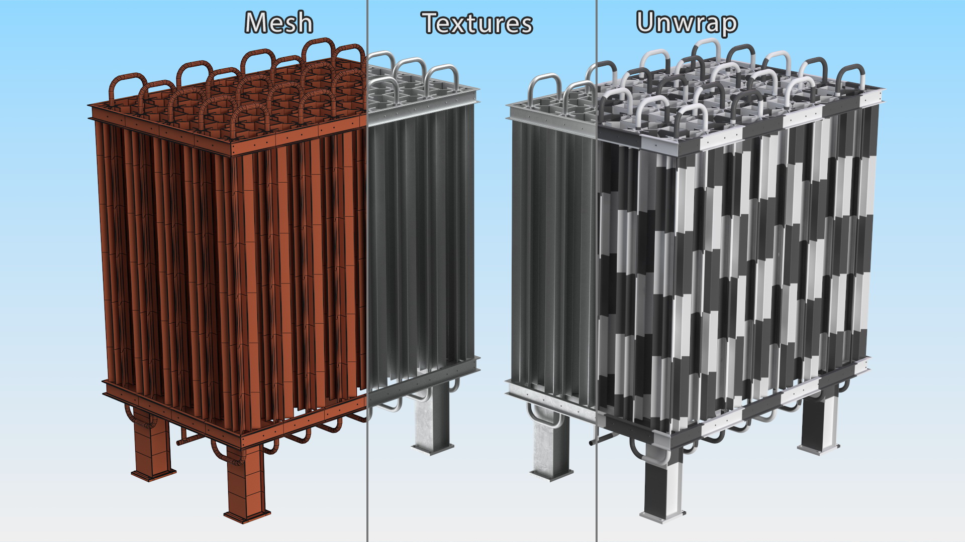 3D model Radiator of LNG Gas Filling Station