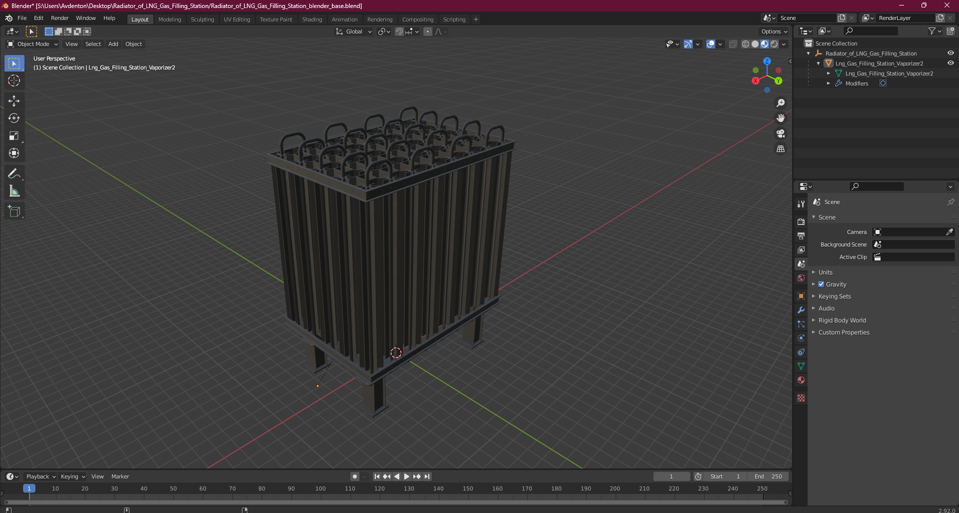 3D model Radiator of LNG Gas Filling Station