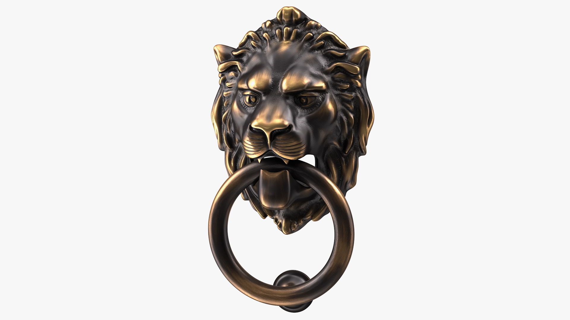 3D Antique Brass Lion Door Knocker