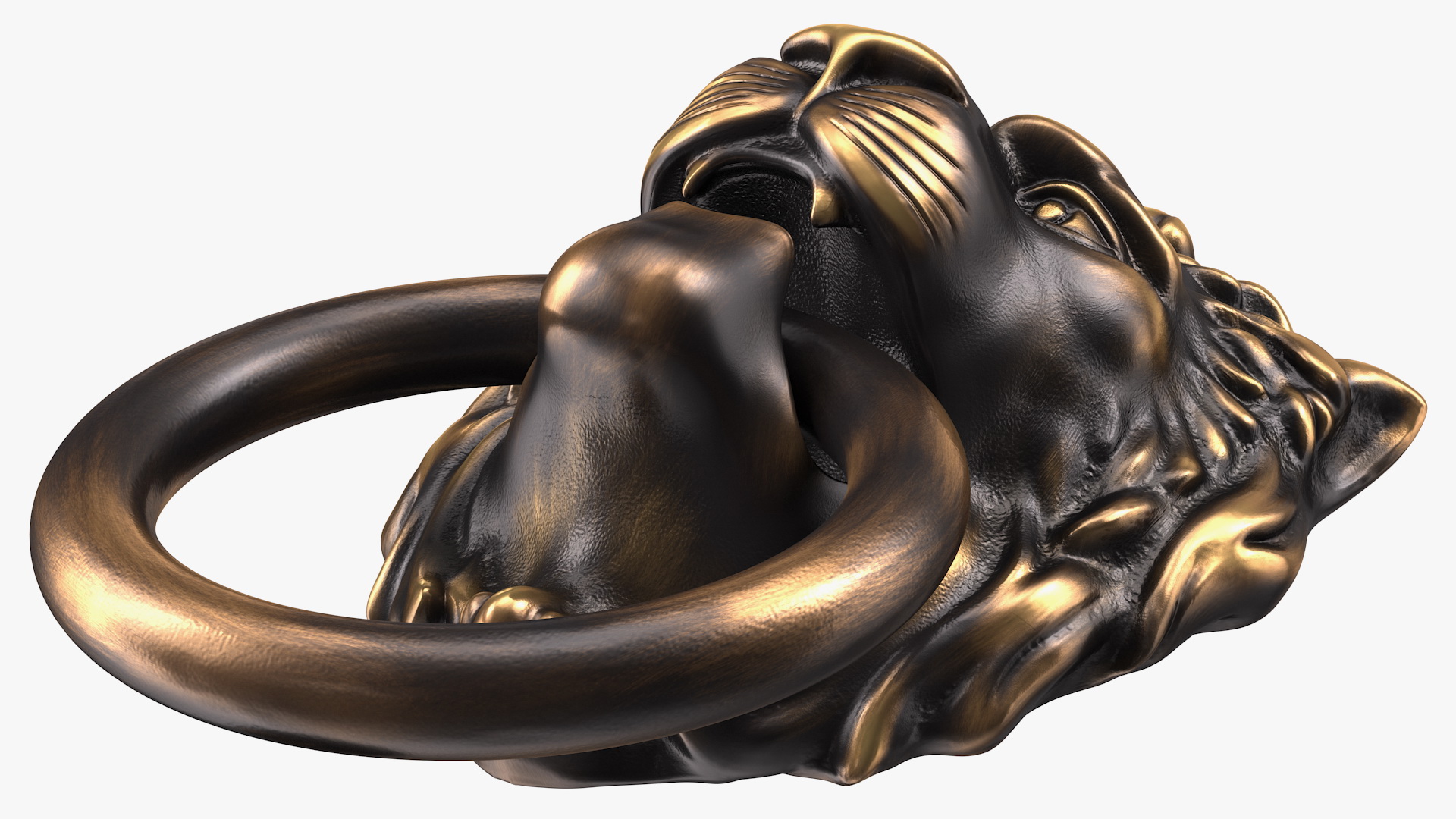 3D Antique Brass Lion Door Knocker