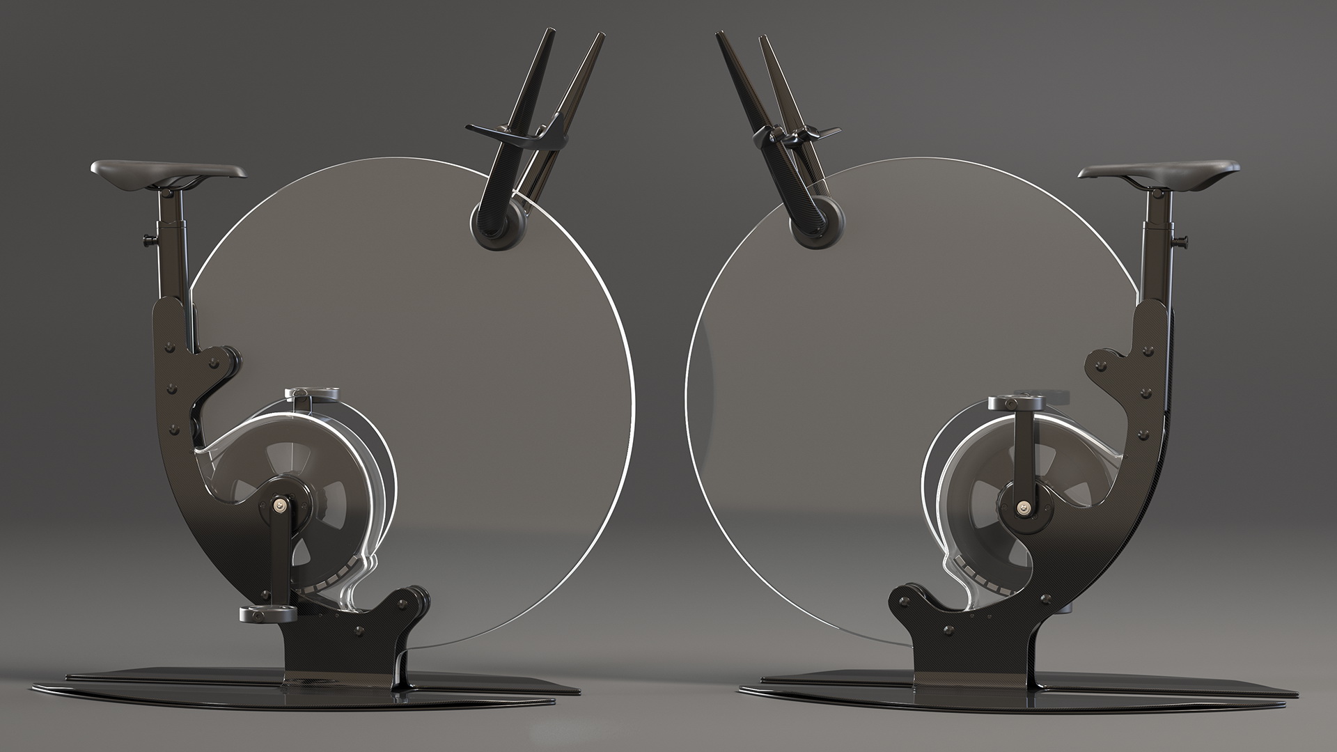 Futuristic Unicycle Exercise Bike Ciclotte Rigged 3D model