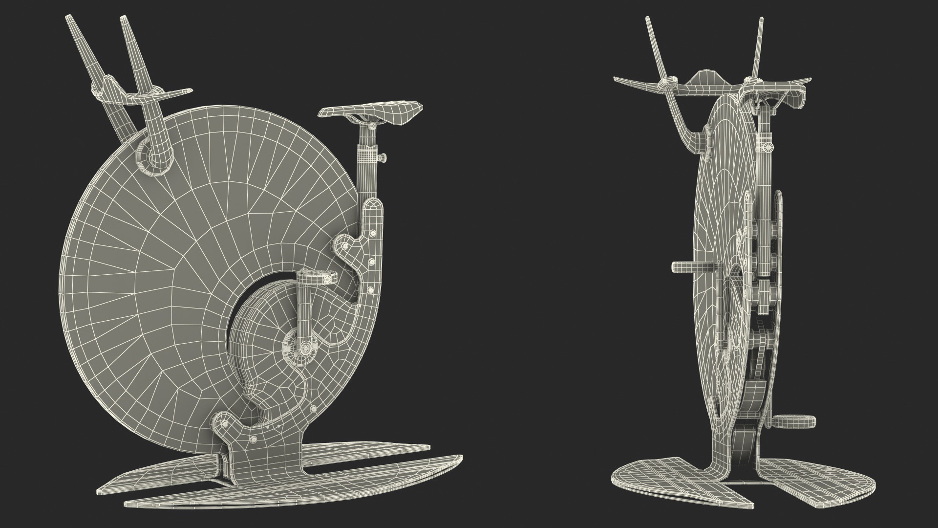 Futuristic Unicycle Exercise Bike Ciclotte Rigged 3D model