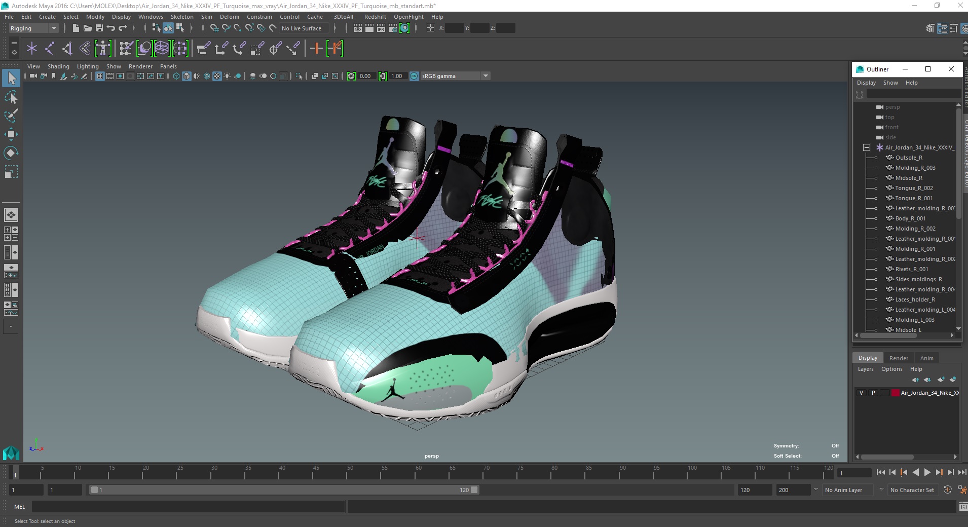 Air Jordan 34 Nike XXXIV PF Turquoise 3D