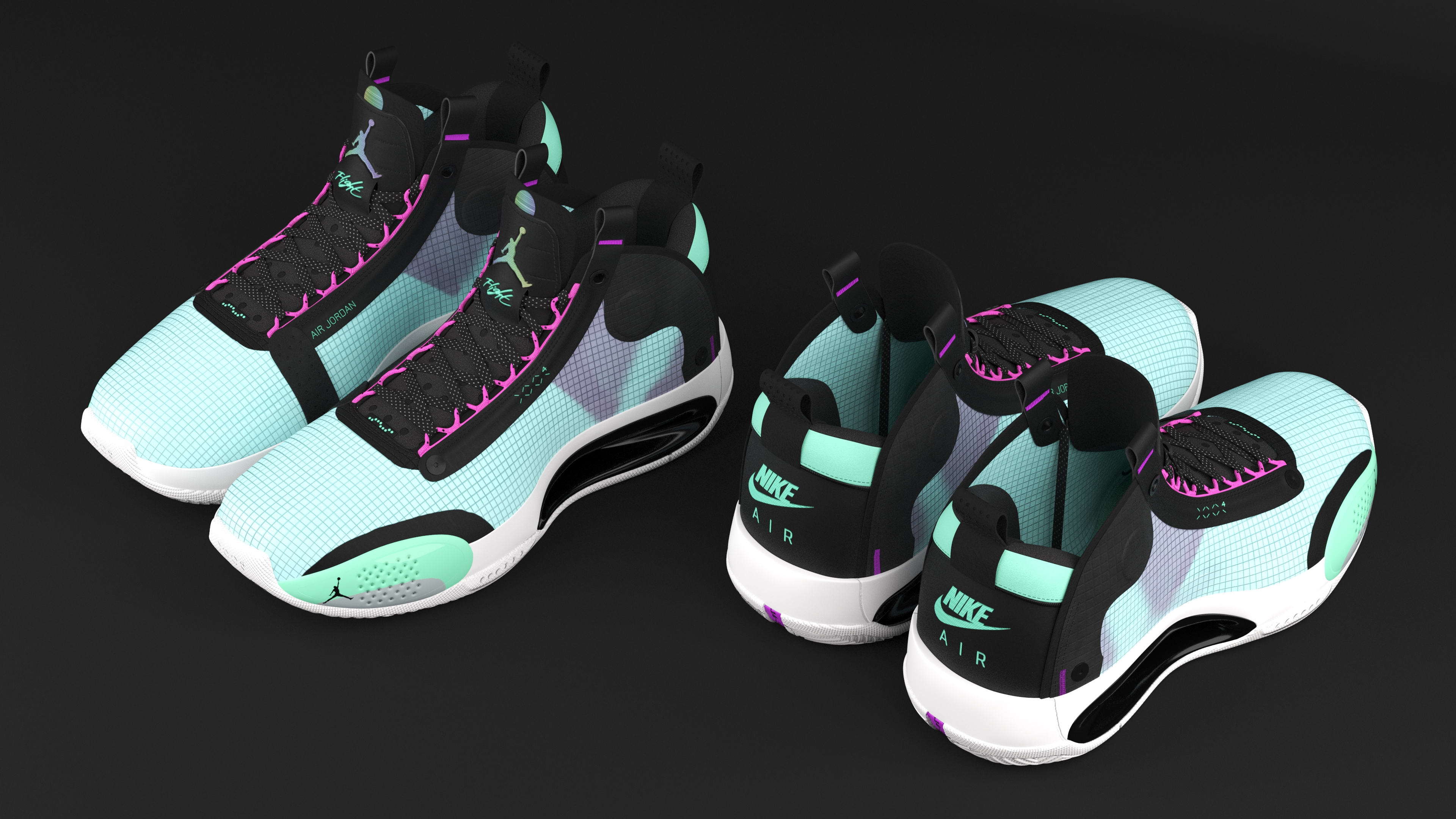 Air Jordan 34 Nike XXXIV PF Turquoise 3D