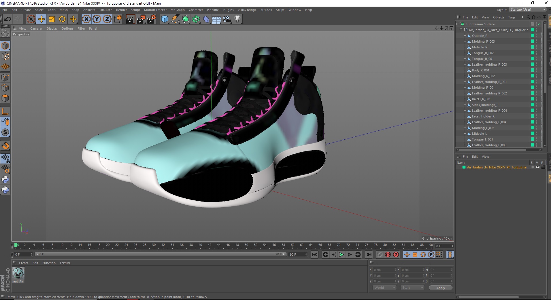 Air Jordan 34 Nike XXXIV PF Turquoise 3D