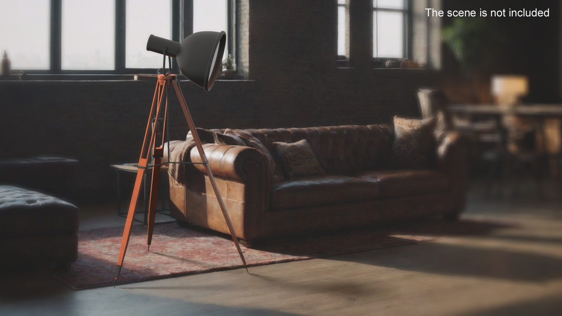 3D model Vintage Studio Floor Lamp on Tripod