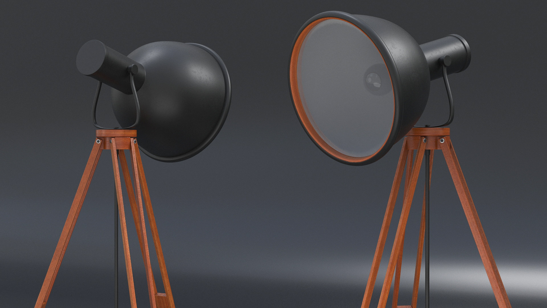 3D model Vintage Studio Floor Lamp on Tripod