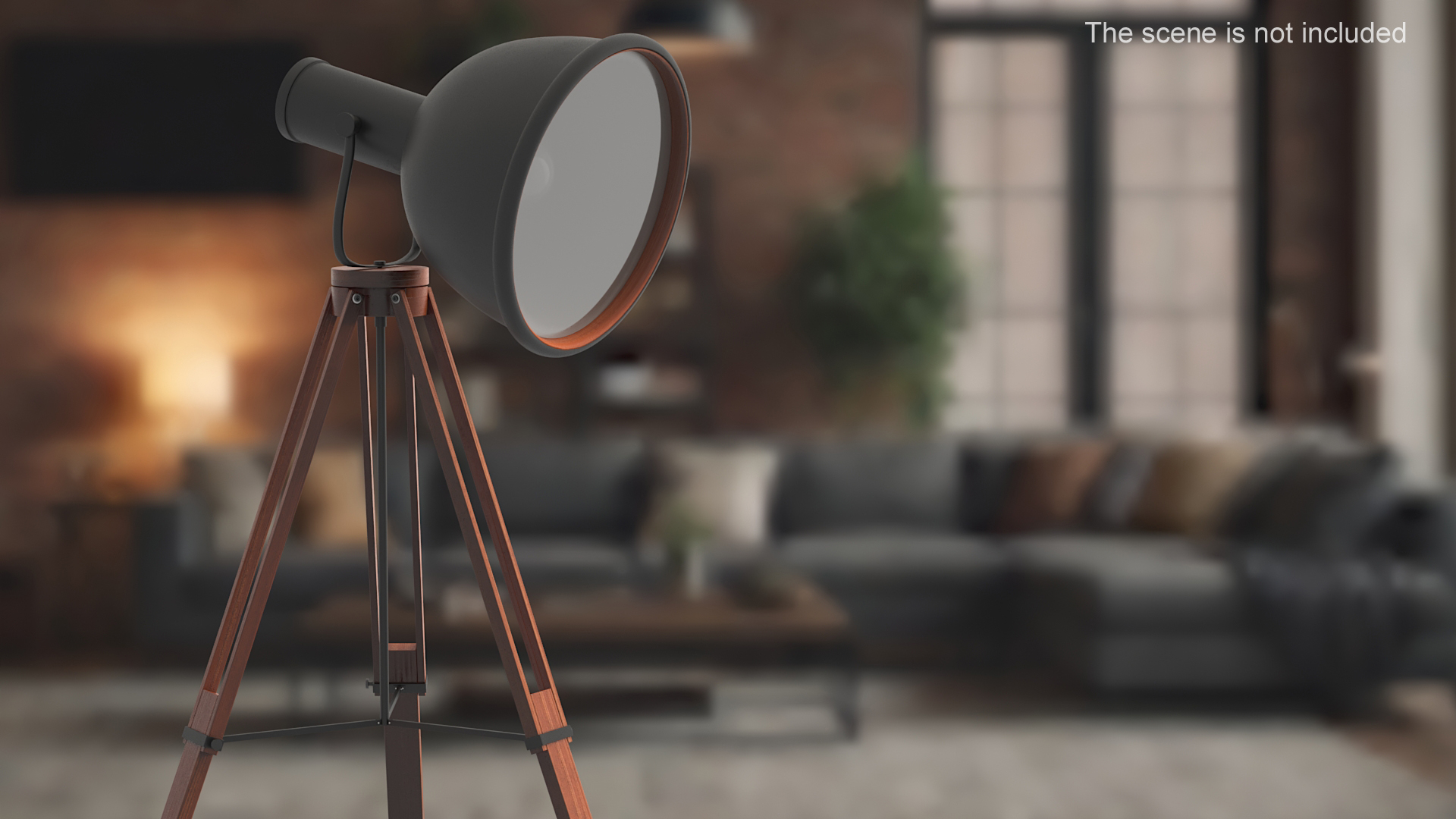 3D model Vintage Studio Floor Lamp on Tripod