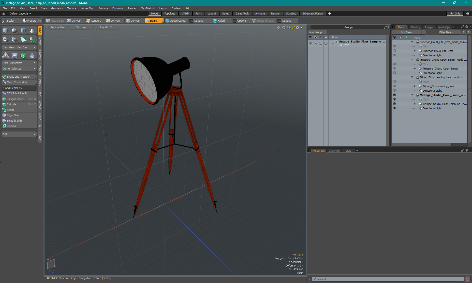 3D model Vintage Studio Floor Lamp on Tripod