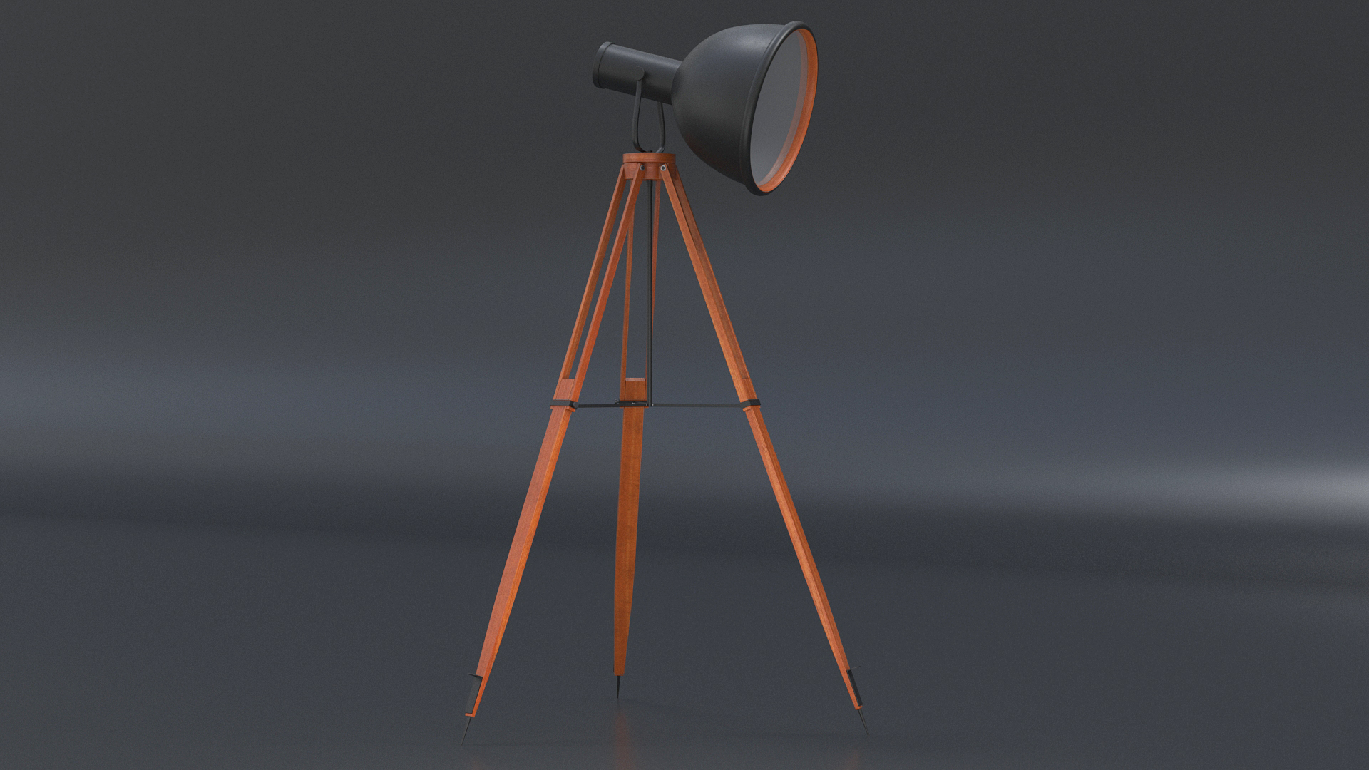 3D model Vintage Studio Floor Lamp on Tripod
