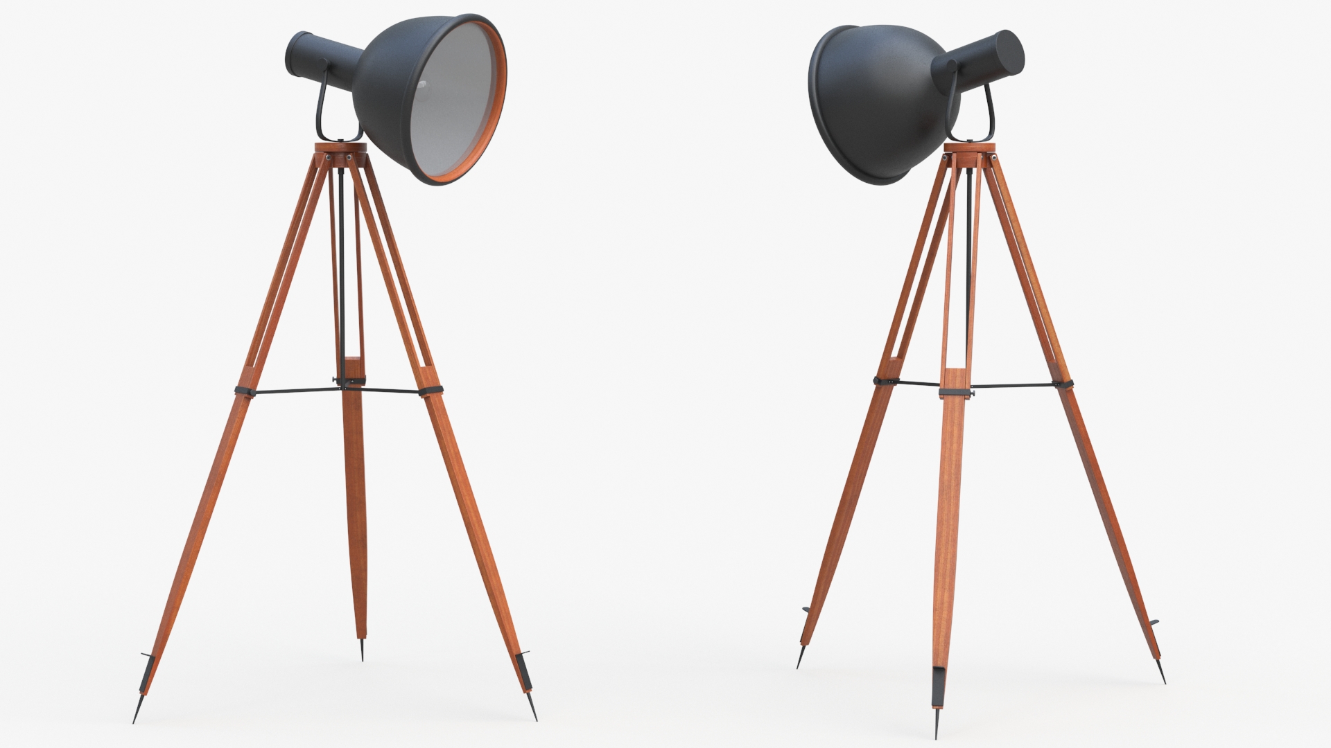 3D model Vintage Studio Floor Lamp on Tripod