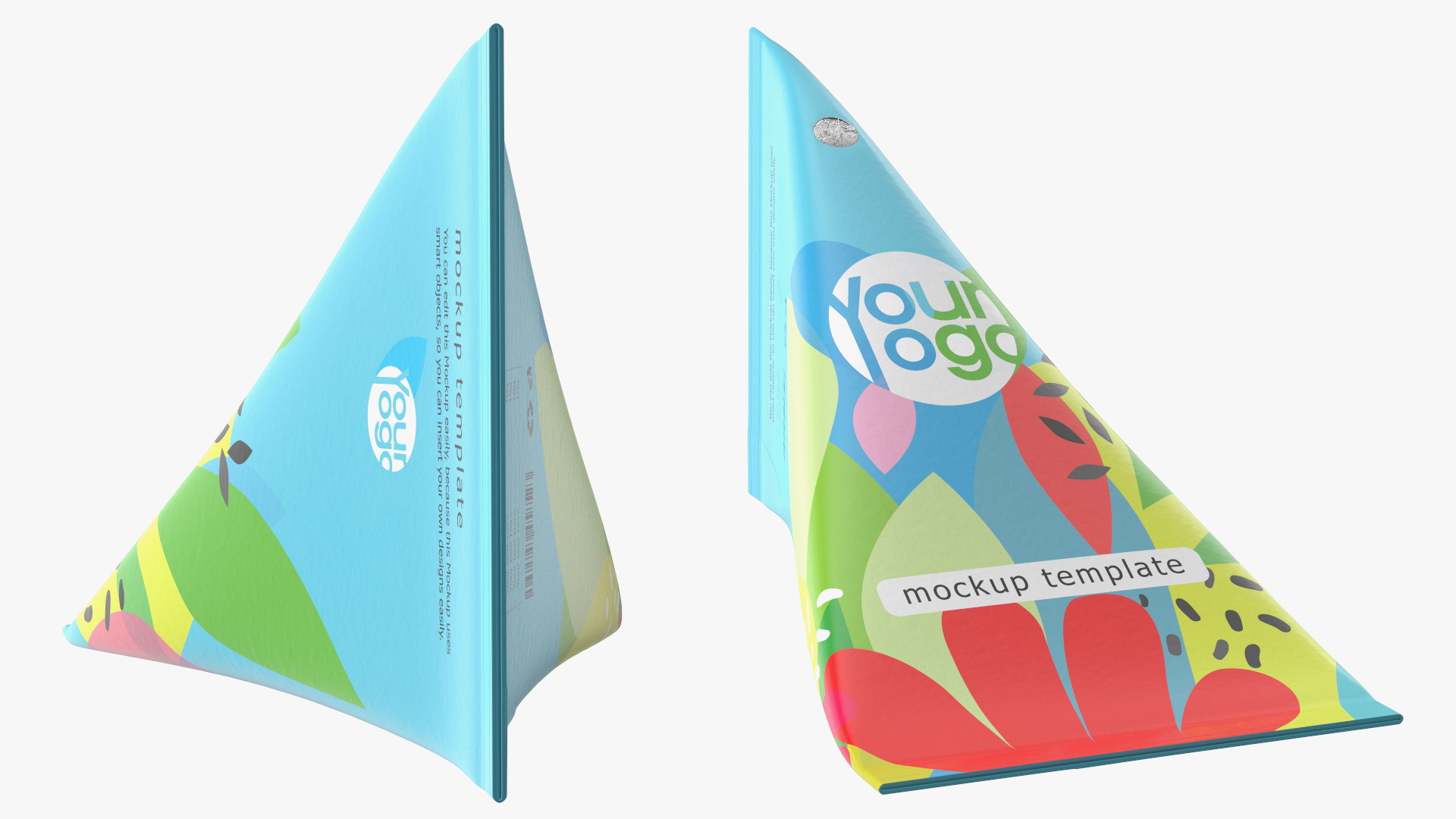 3D Triangle Aseptic Package Mockup Blue