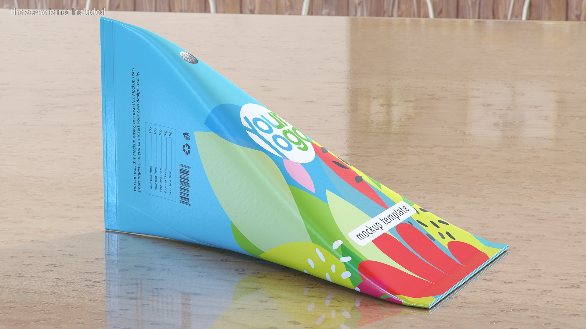 3D Triangle Aseptic Package Mockup Blue