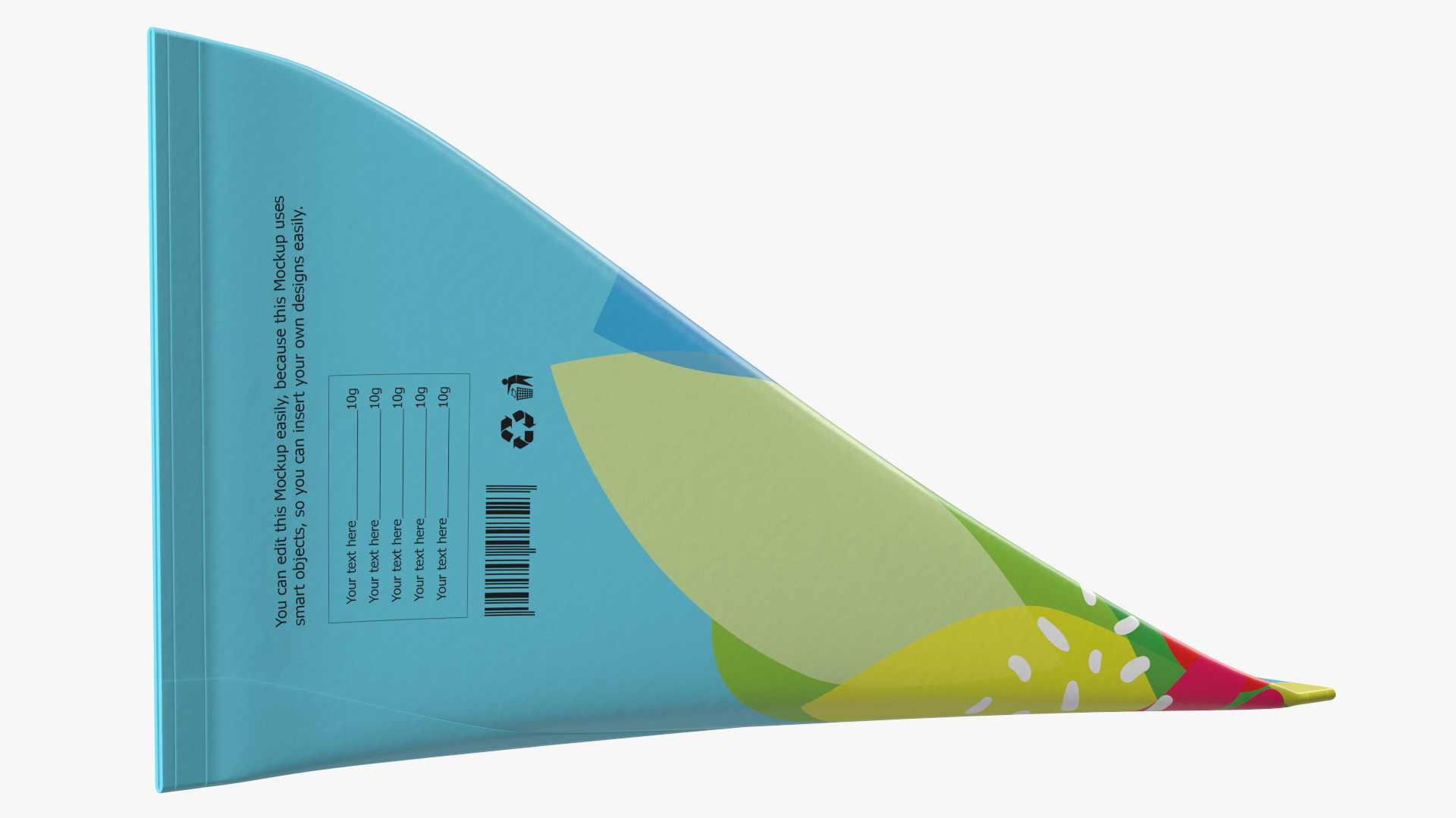 3D Triangle Aseptic Package Mockup Blue