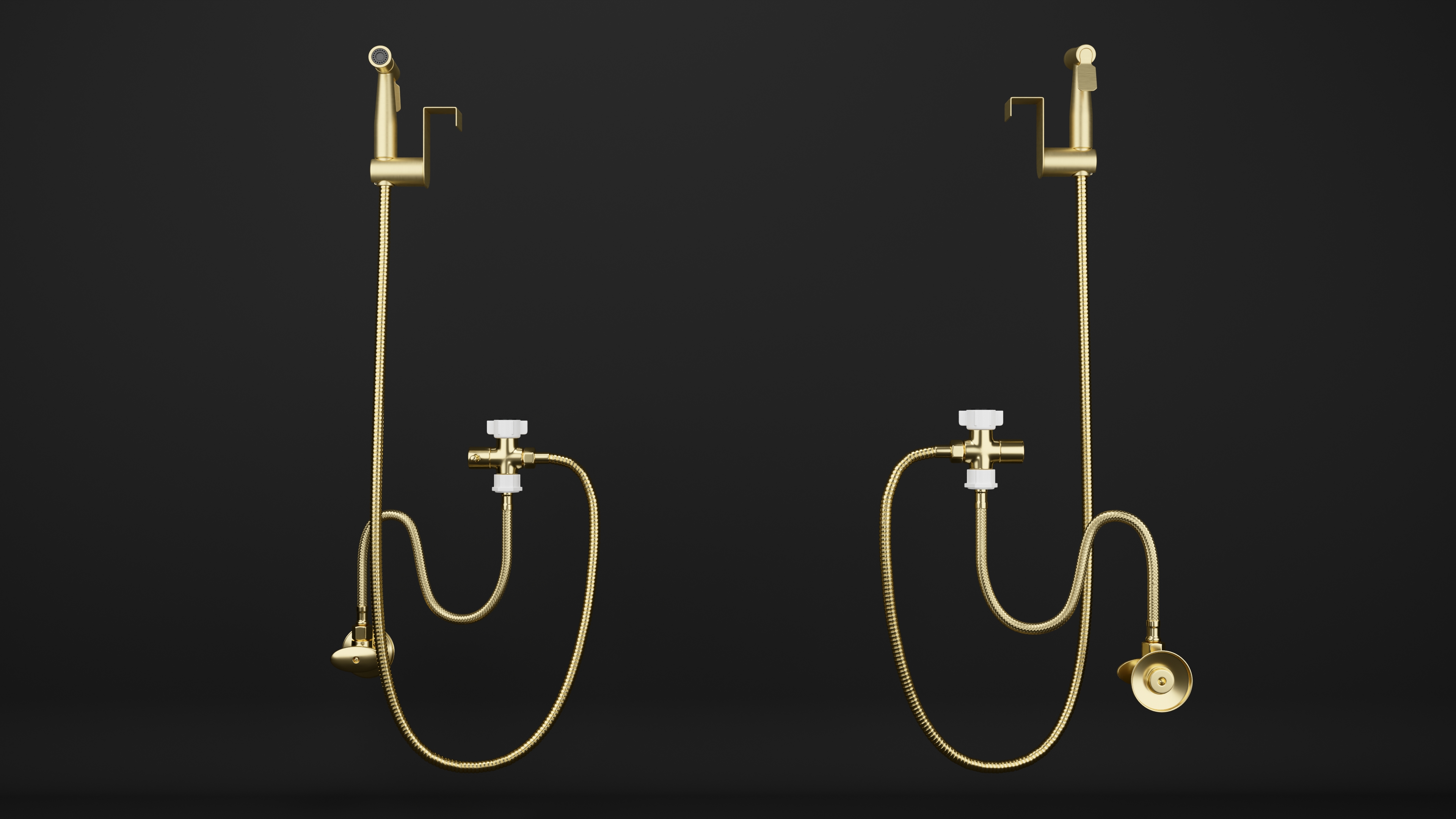 Toilet Tank Mounted Gold Handheld Bidet Sprayer 3D