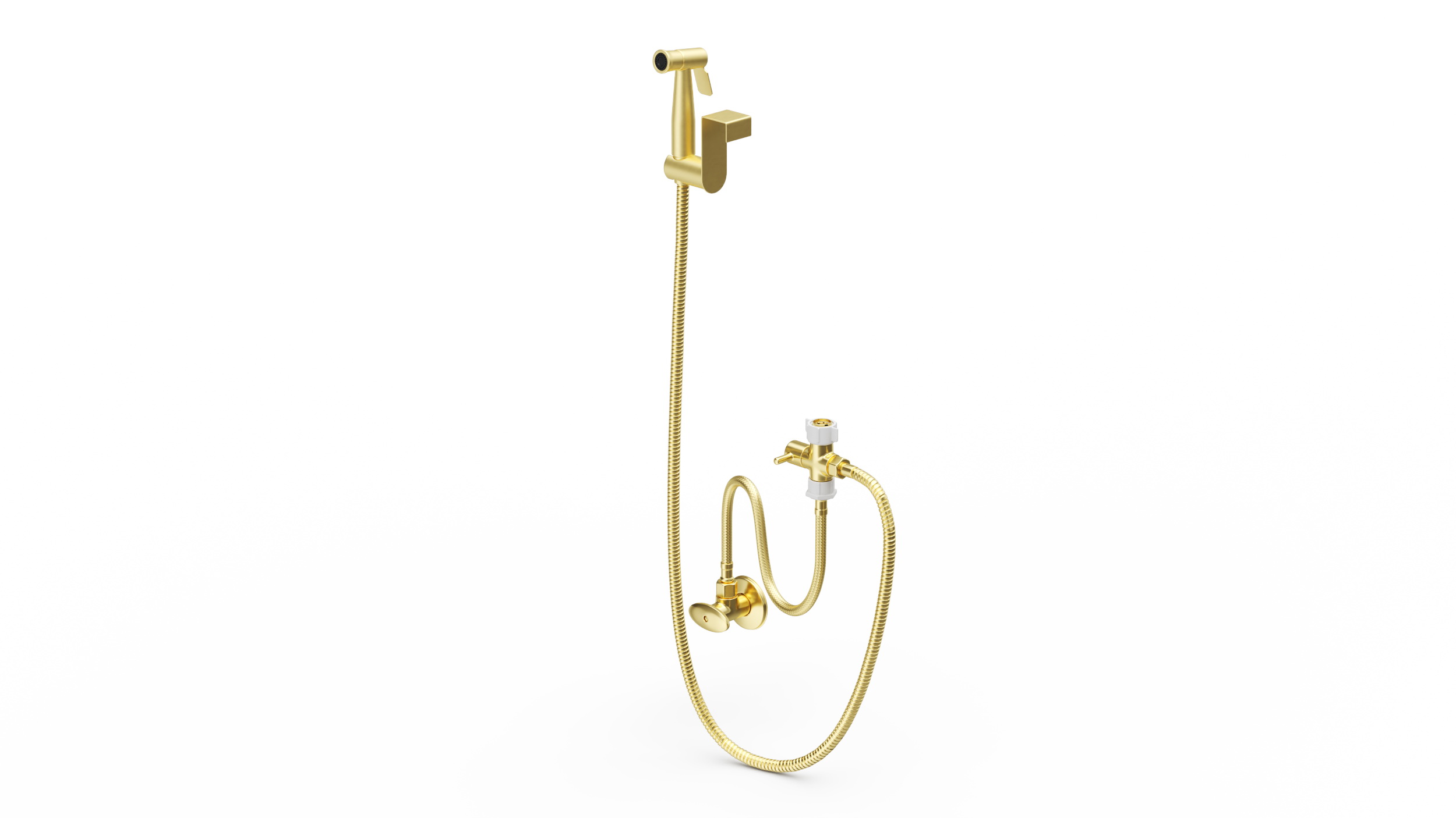 Toilet Tank Mounted Gold Handheld Bidet Sprayer 3D