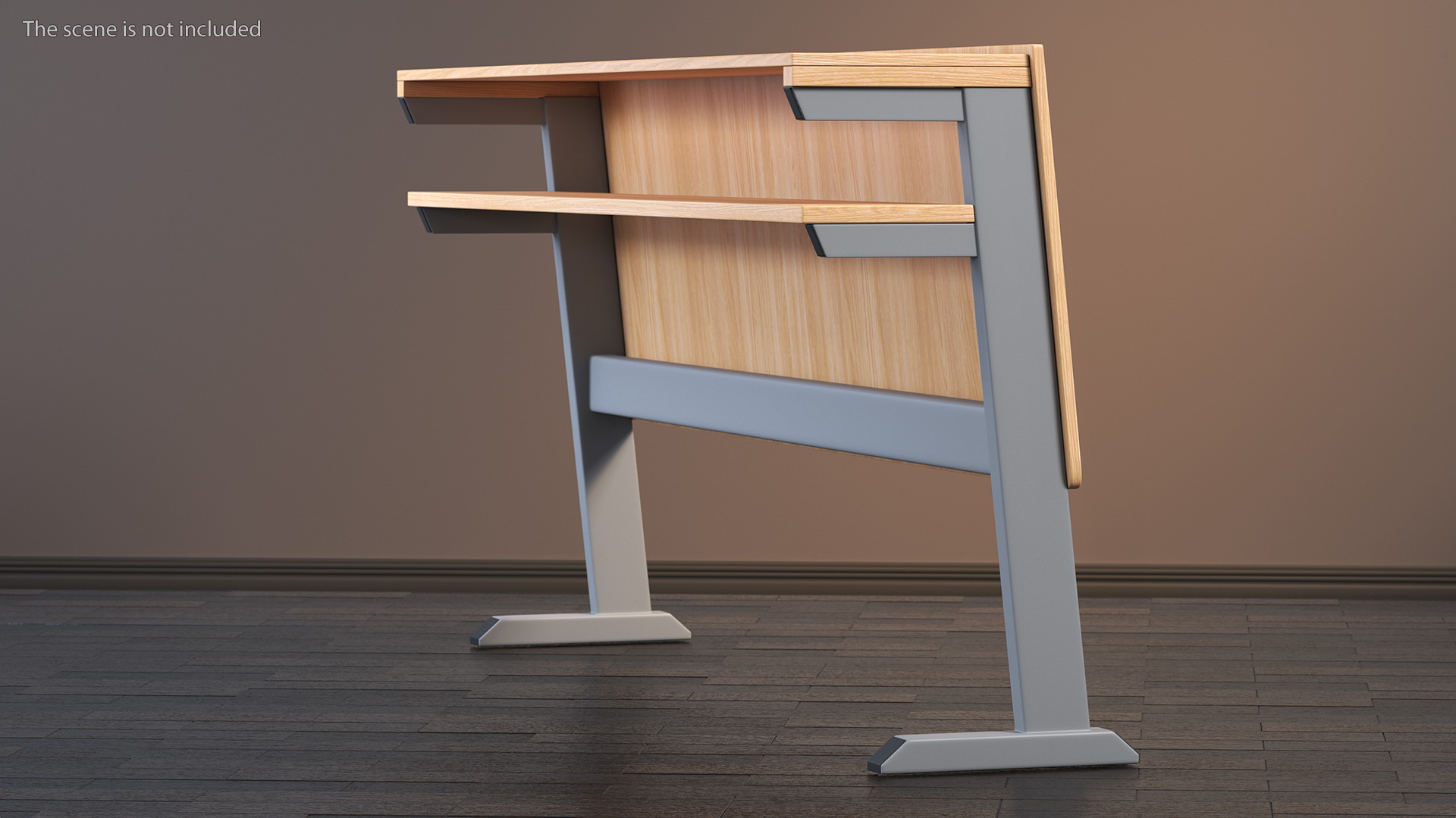 University Seating System Table For Three Seats 3D