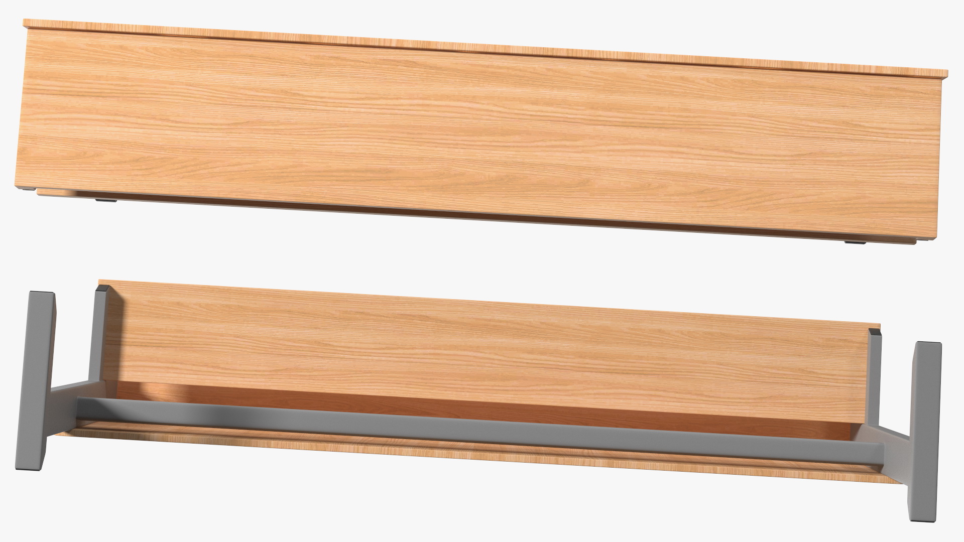 University Seating System Table For Three Seats 3D