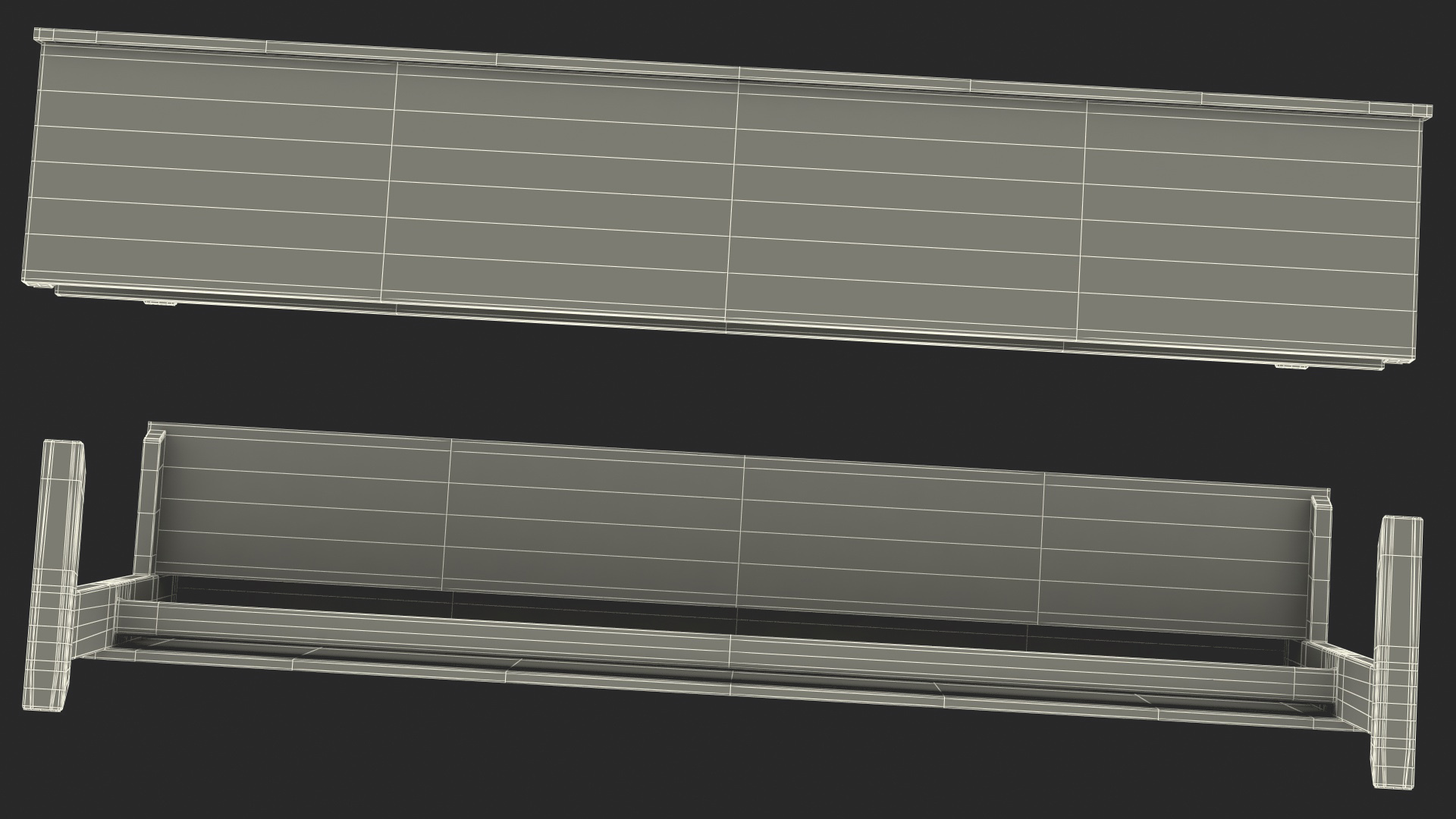 University Seating System Table For Three Seats 3D