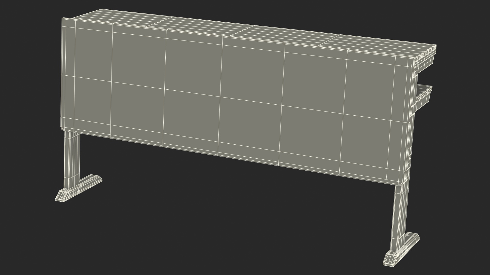 University Seating System Table For Three Seats 3D