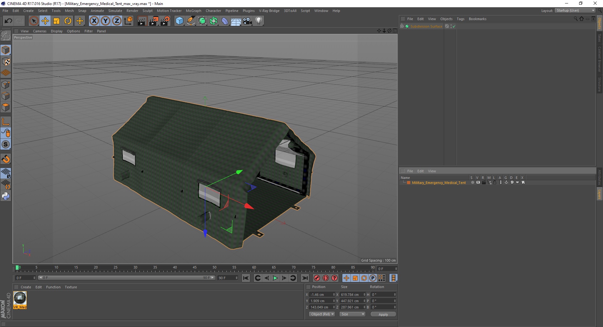 3D Military Emergency Medical Tent