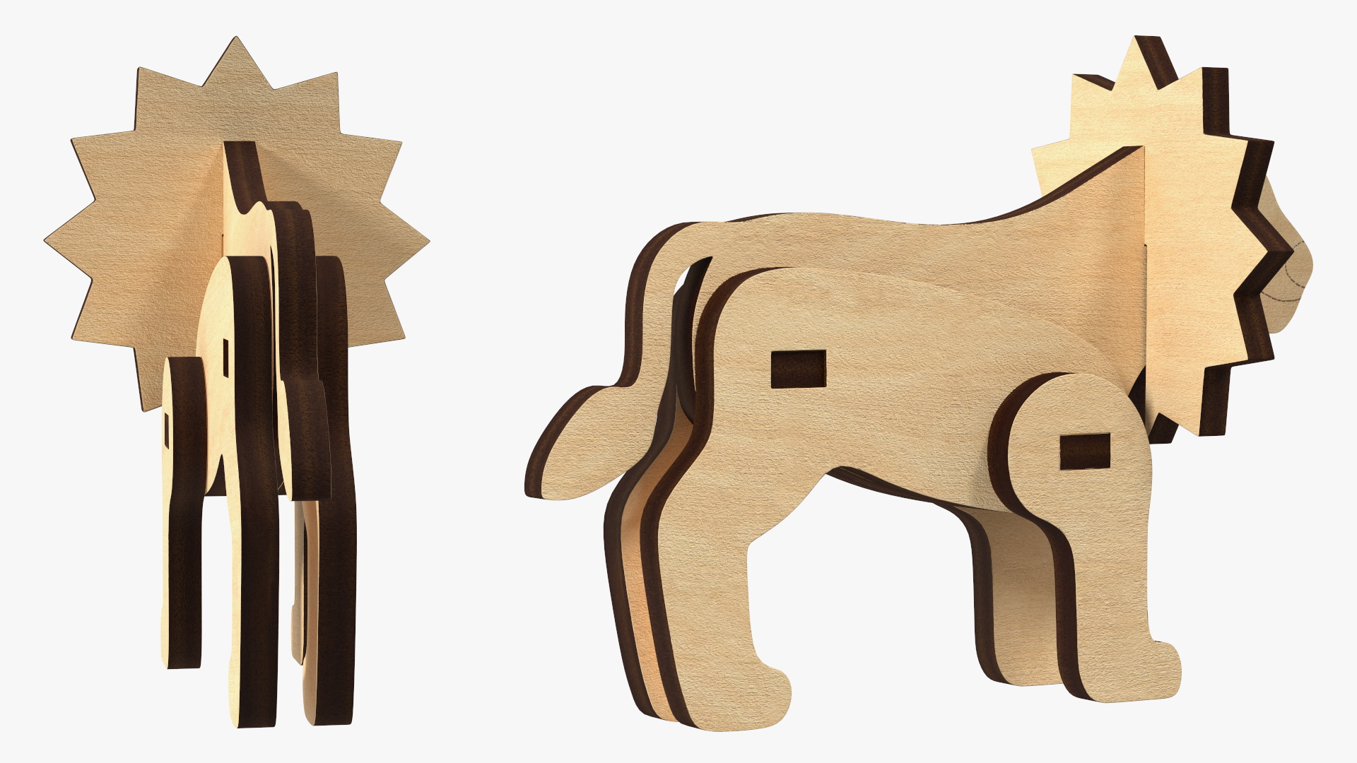 3D 3d Wooden Lion Puzzle