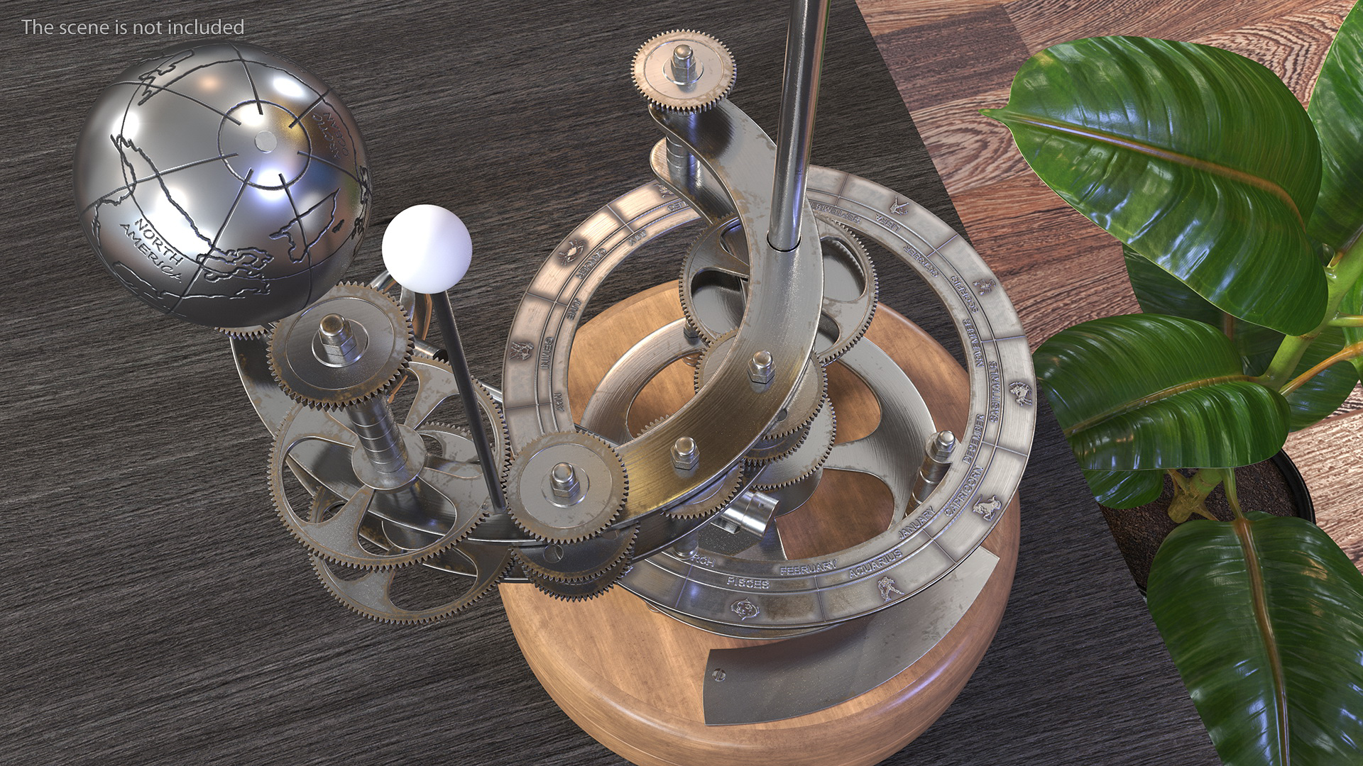 3D Steel Vintage Solar System Orrery model