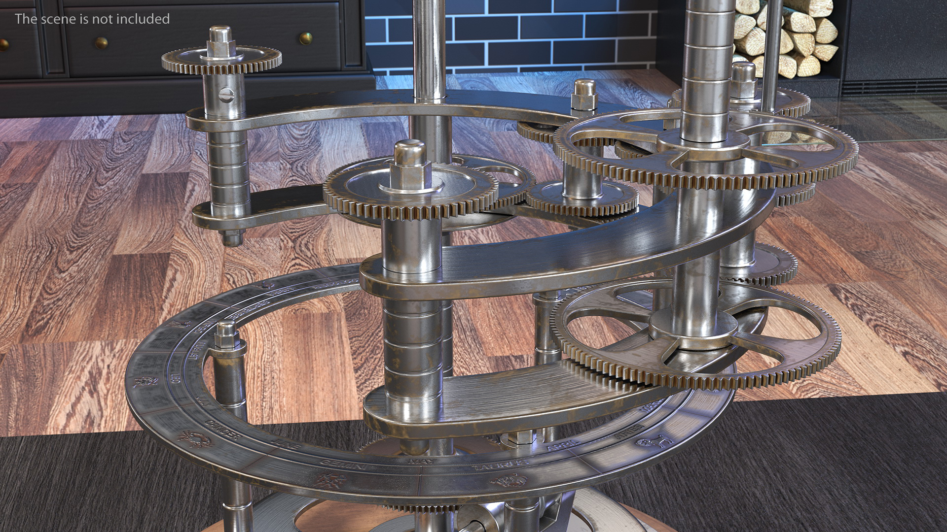 3D Steel Vintage Solar System Orrery model