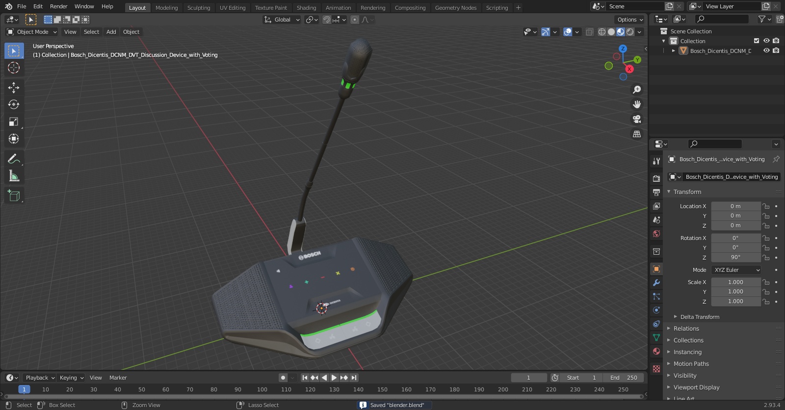 3D Bosch Dicentis DCNM DVT Discussion Device with Voting model