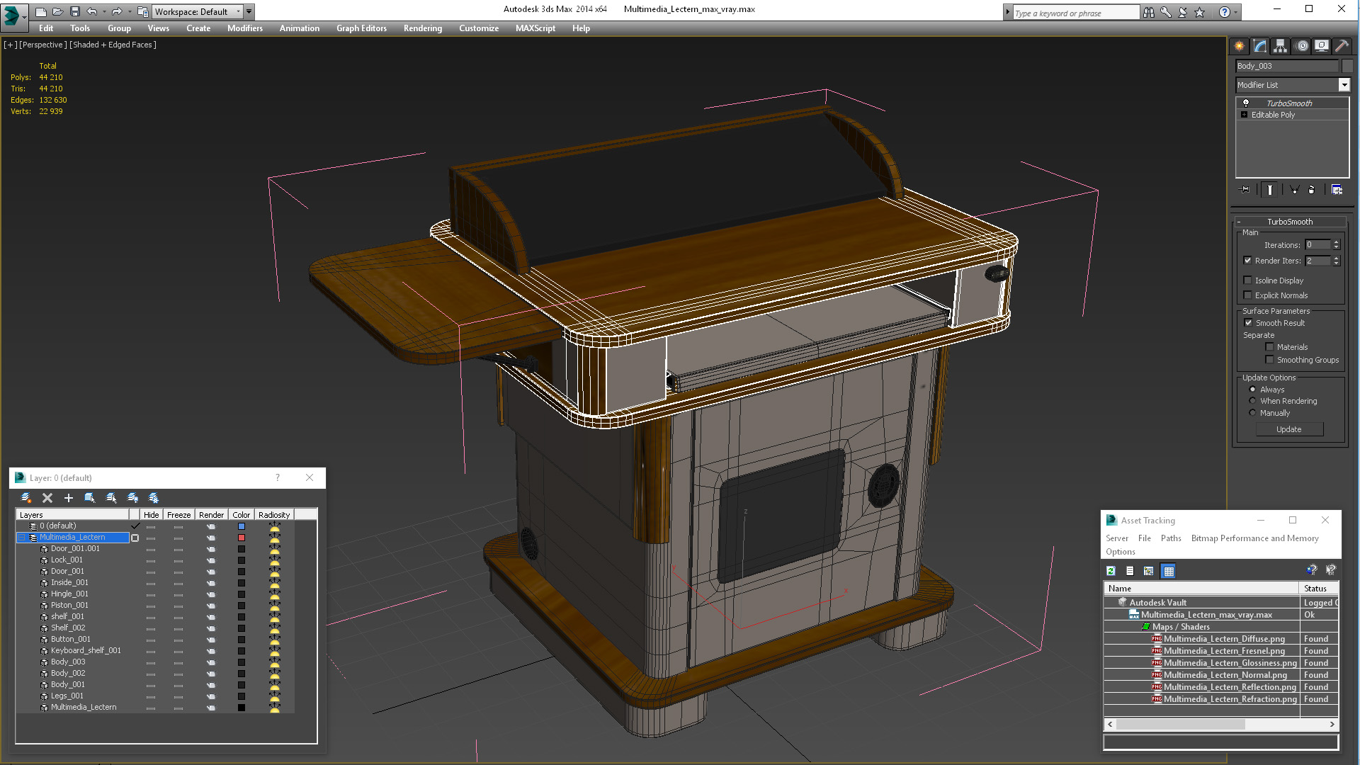 3D Multimedia Lectern model