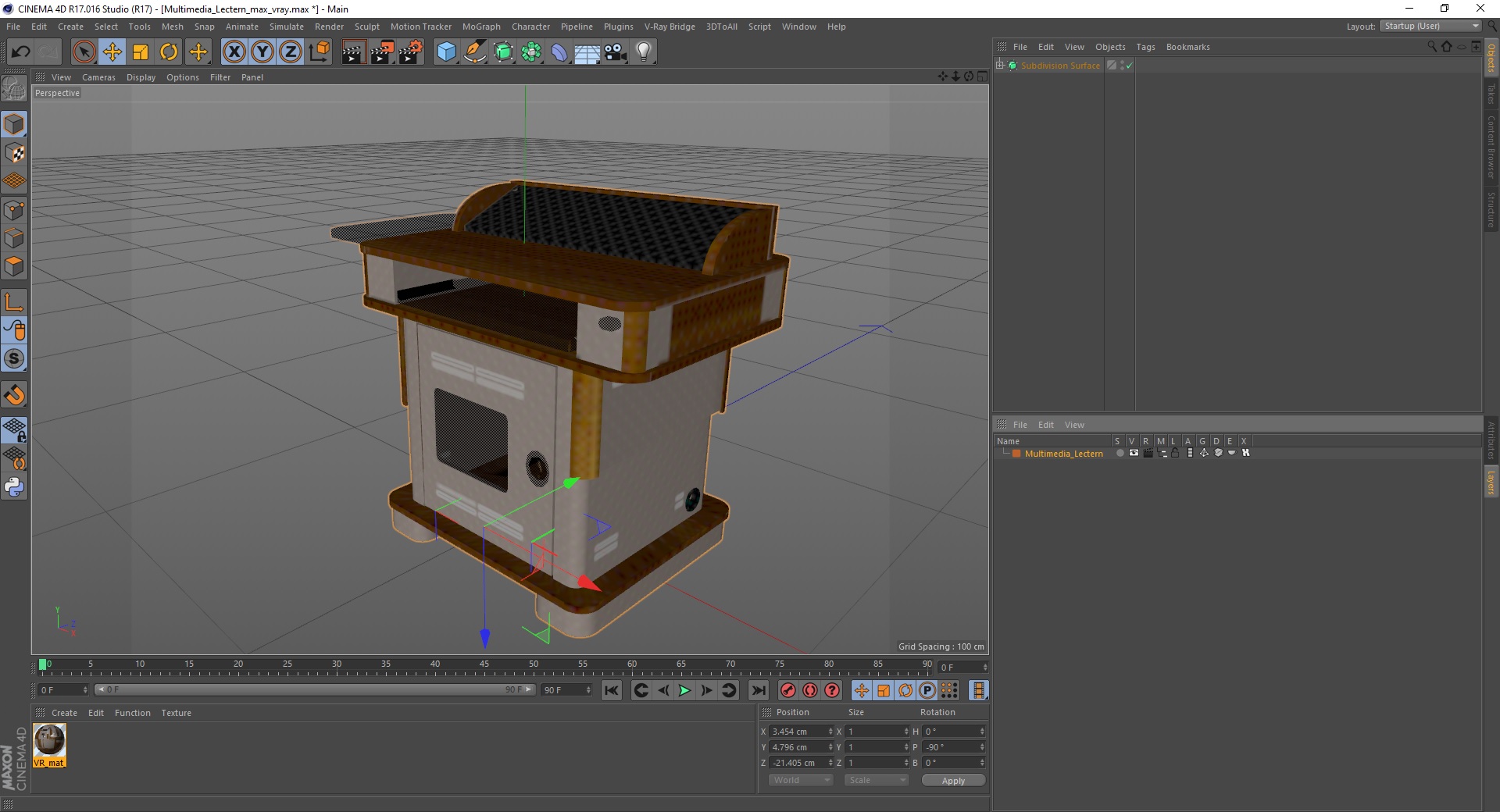 3D Multimedia Lectern model