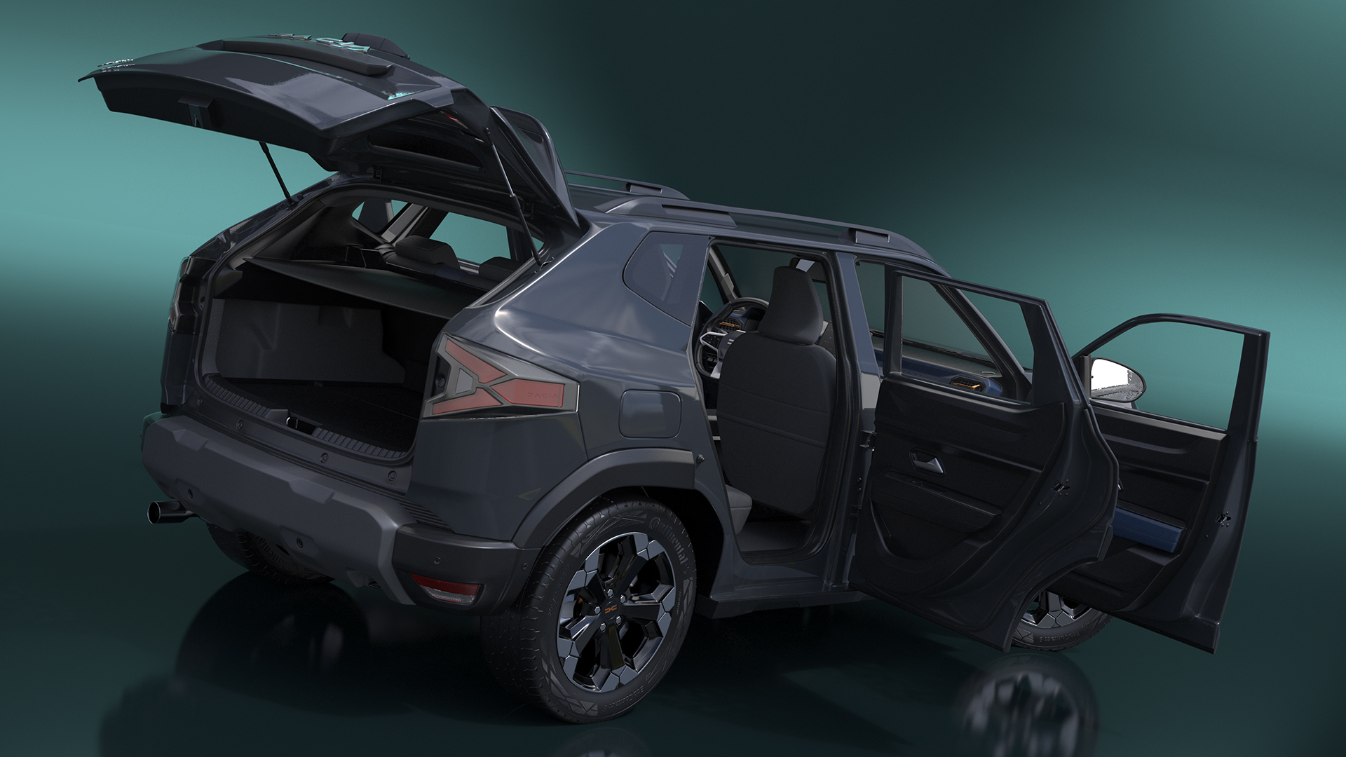 Dacia Duster 2024 Crossover Gray Rigged 3D model