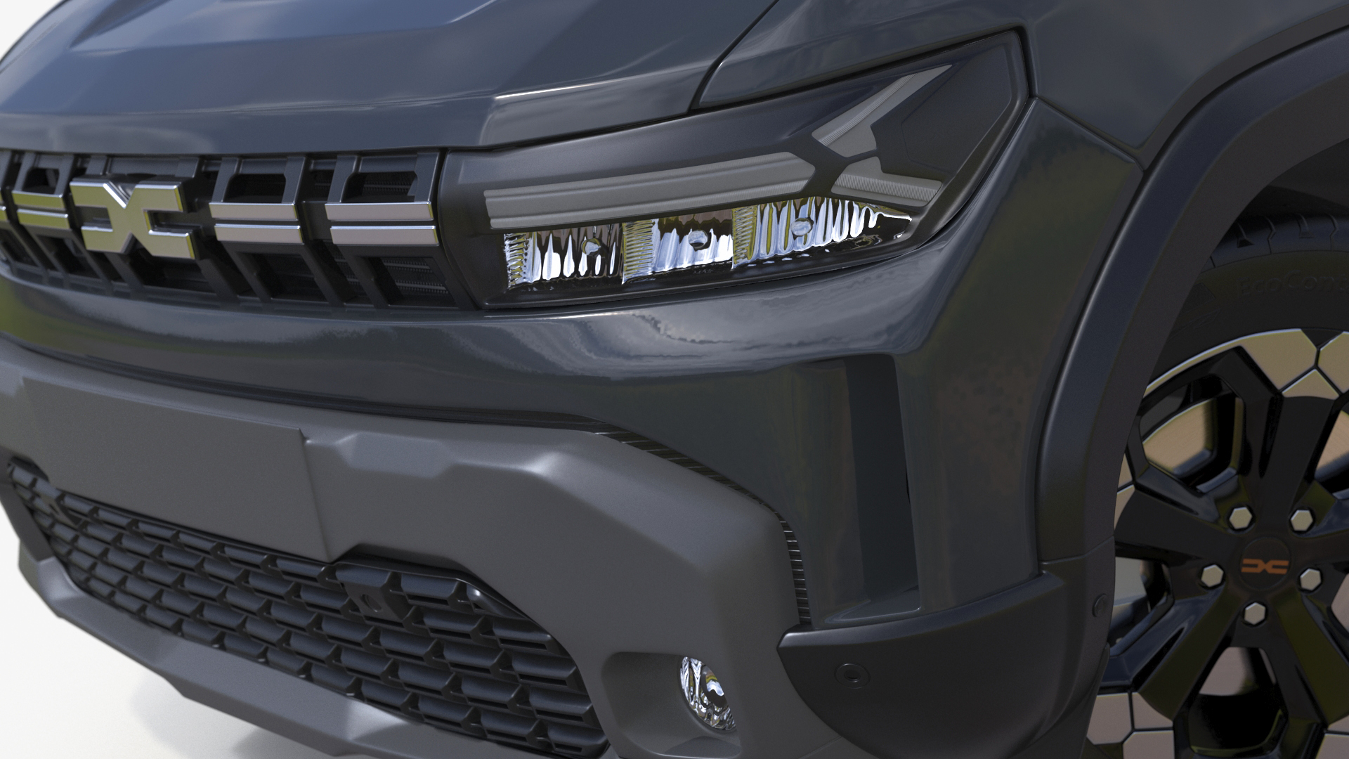 Dacia Duster 2024 Crossover Gray Rigged 3D model