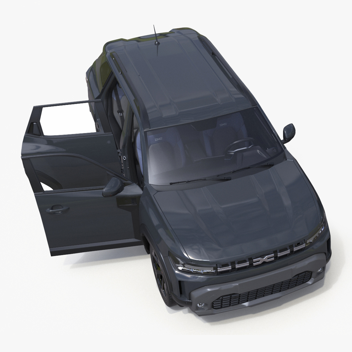 Dacia Duster 2024 Crossover Gray Rigged 3D model