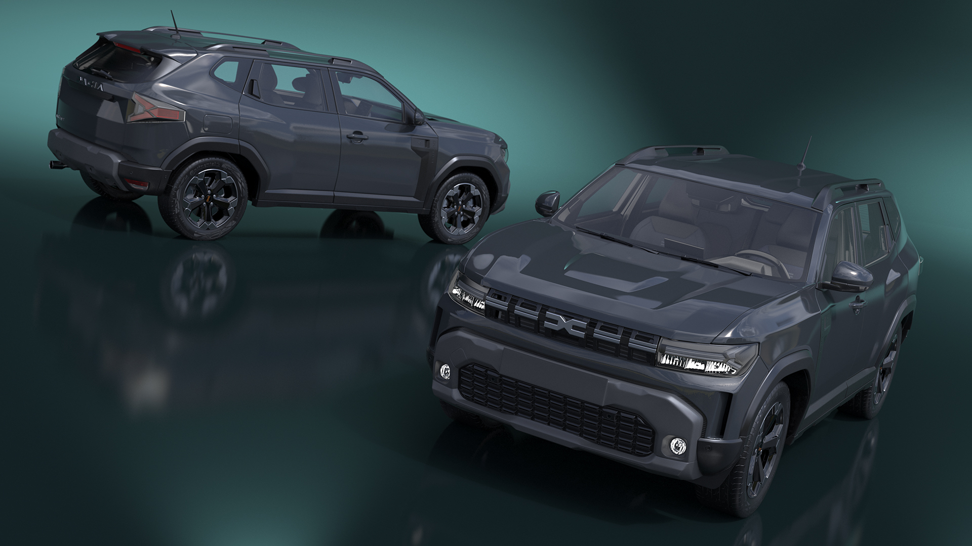 Dacia Duster 2024 Crossover Gray Rigged 3D model