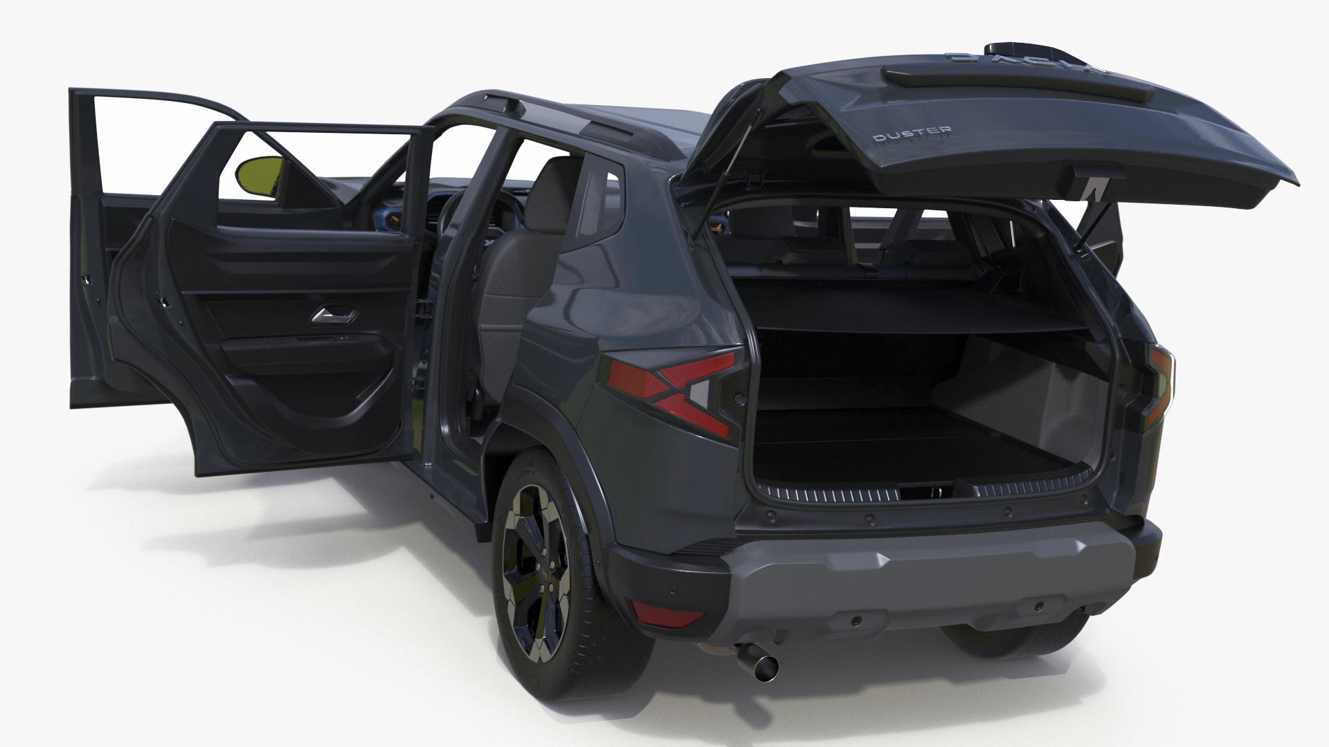 Dacia Duster 2024 Crossover Gray Rigged 3D model