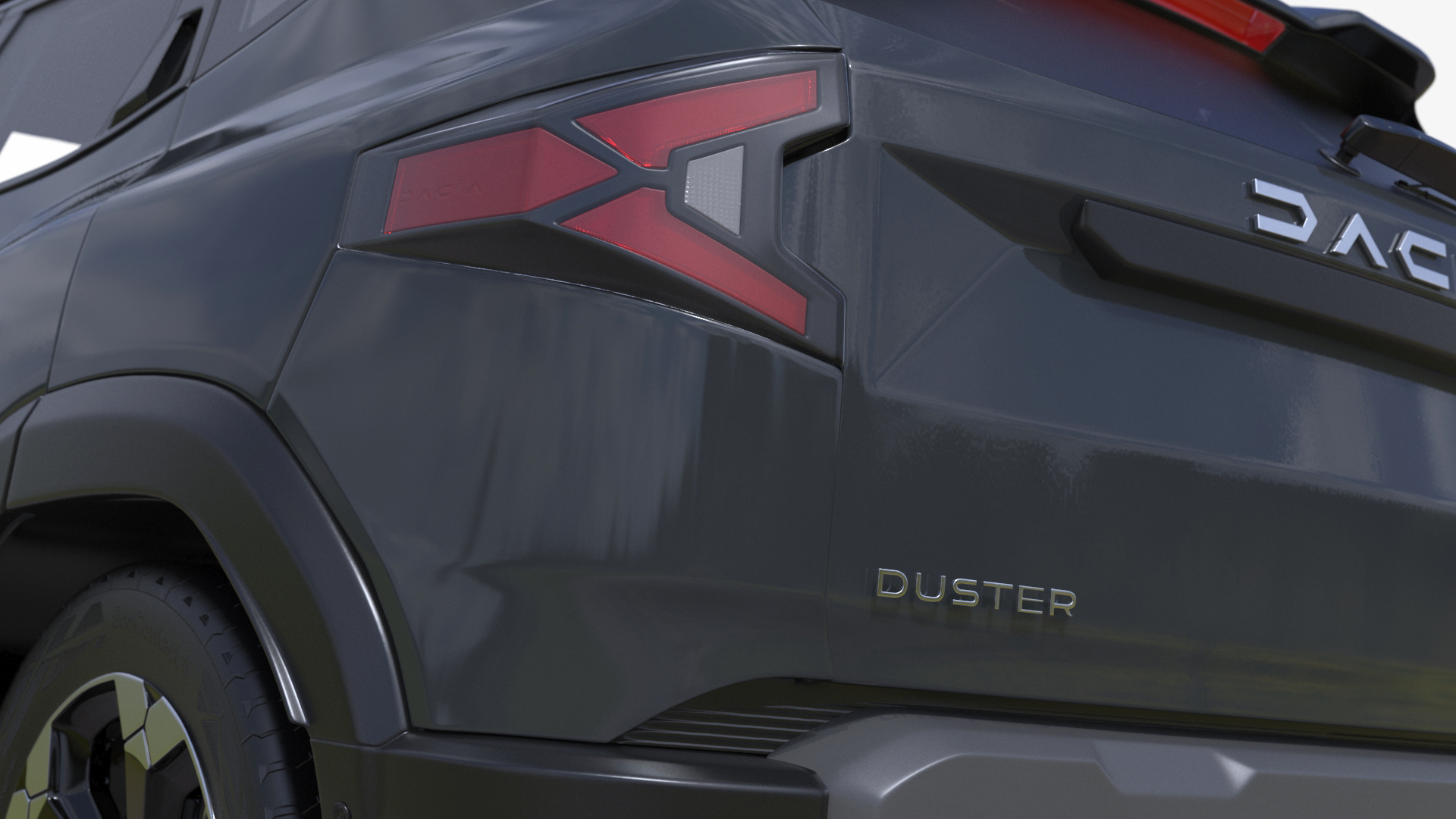 Dacia Duster 2024 Crossover Gray Rigged 3D model