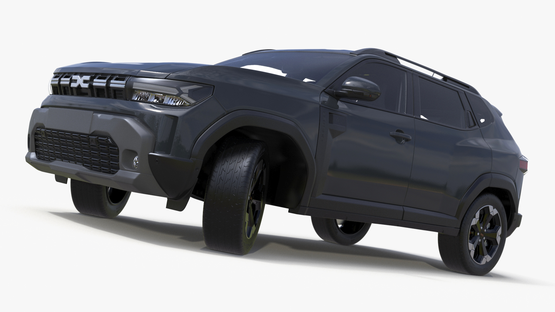 Dacia Duster 2024 Crossover Gray Rigged 3D model