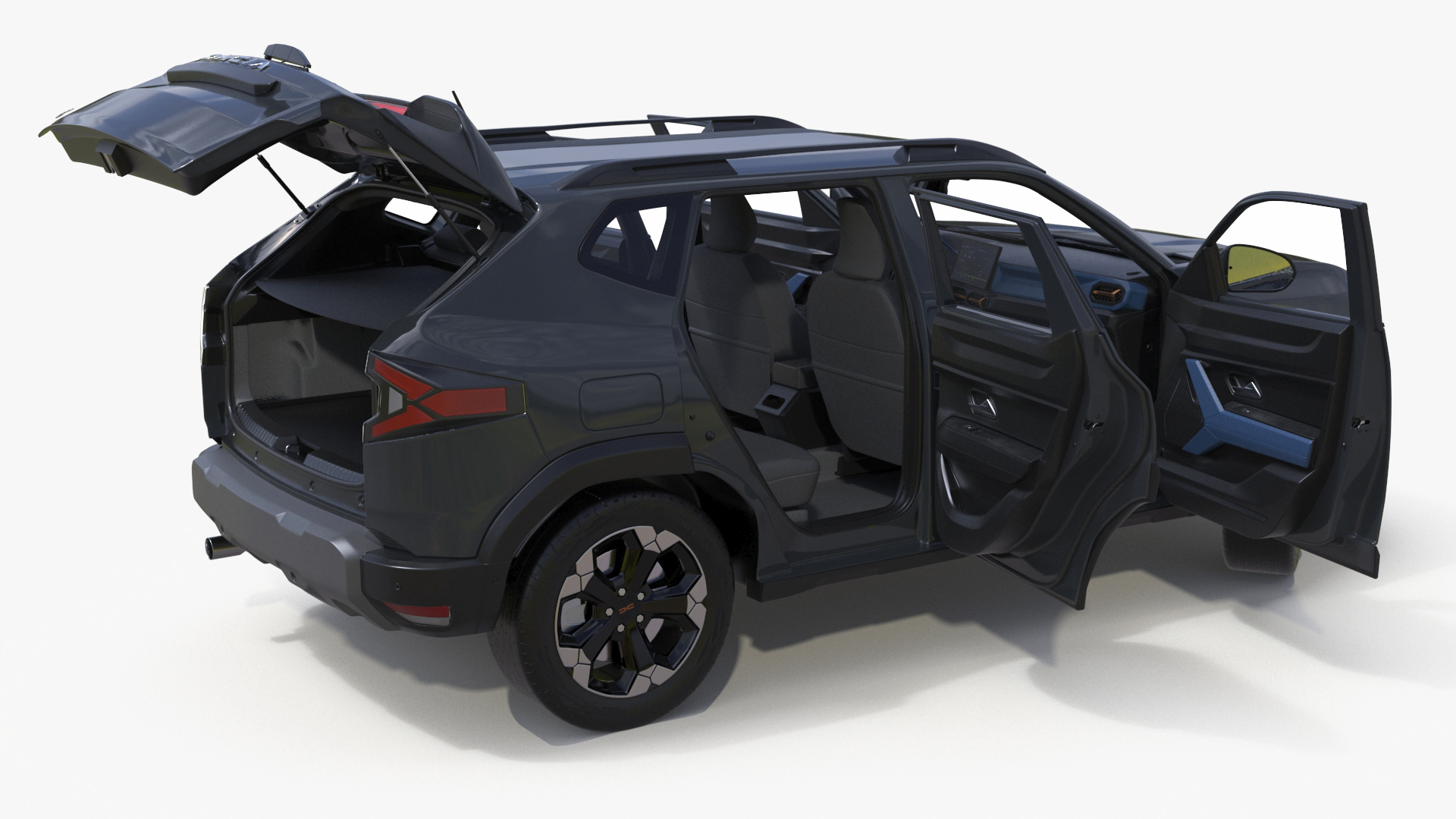 Dacia Duster 2024 Crossover Gray Rigged 3D model