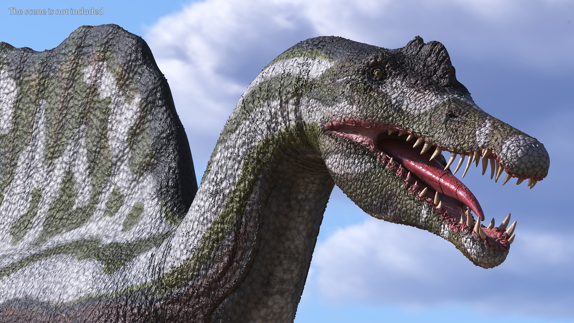 Spinosaurus Dinosaur Green Basic Pose 3D