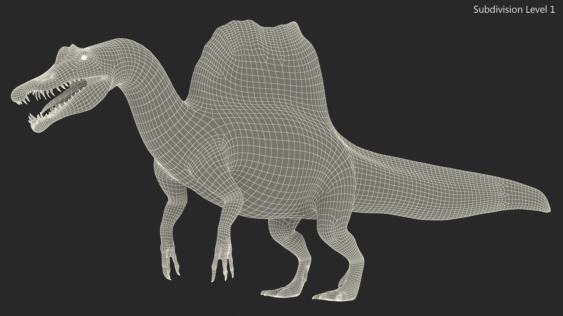 Spinosaurus Dinosaur Green Basic Pose 3D