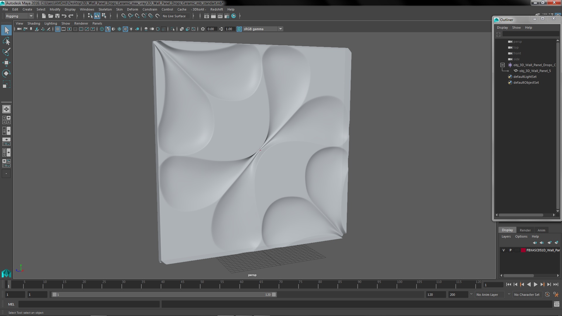3D Wall Panel Drops Ceramic 3D