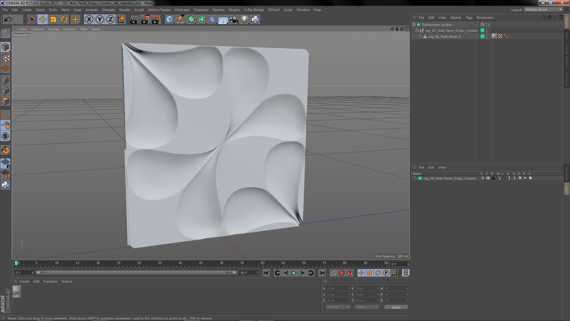 3D Wall Panel Drops Ceramic 3D