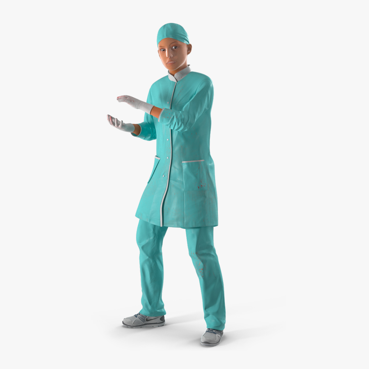 Lady Surgeon or Nurse Rigged for Maya 3D