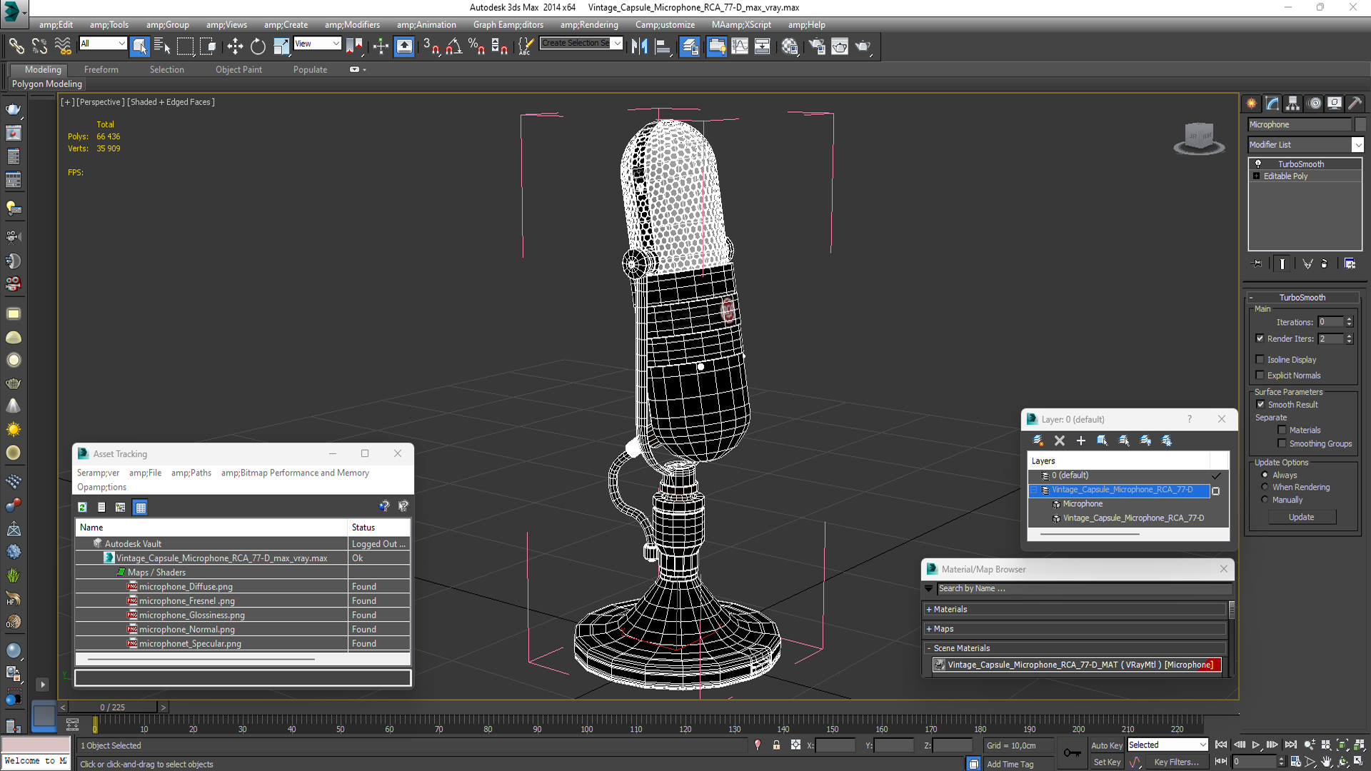 3D model Vintage Capsule Microphone RCA 77-D