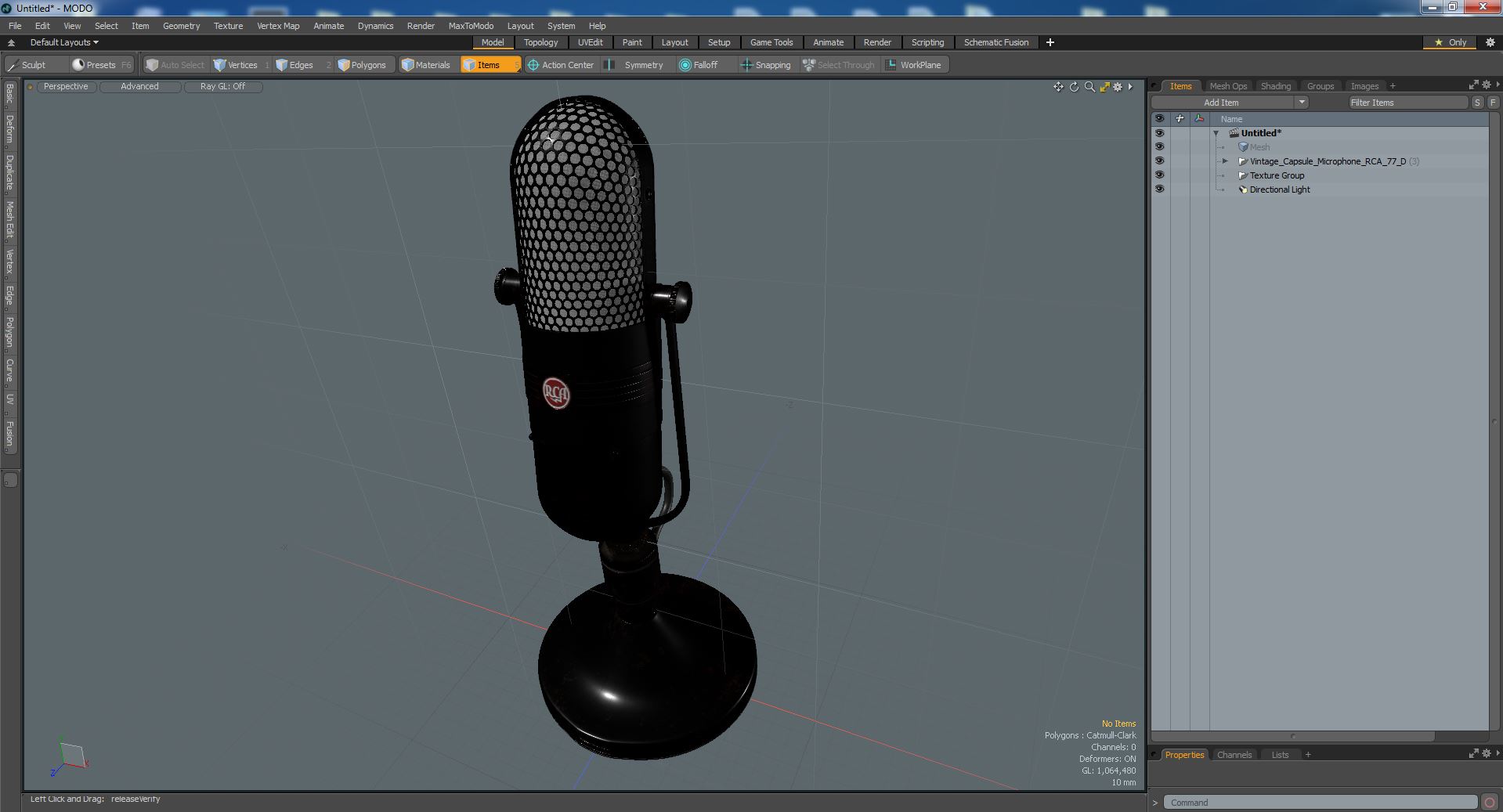 3D model Vintage Capsule Microphone RCA 77-D