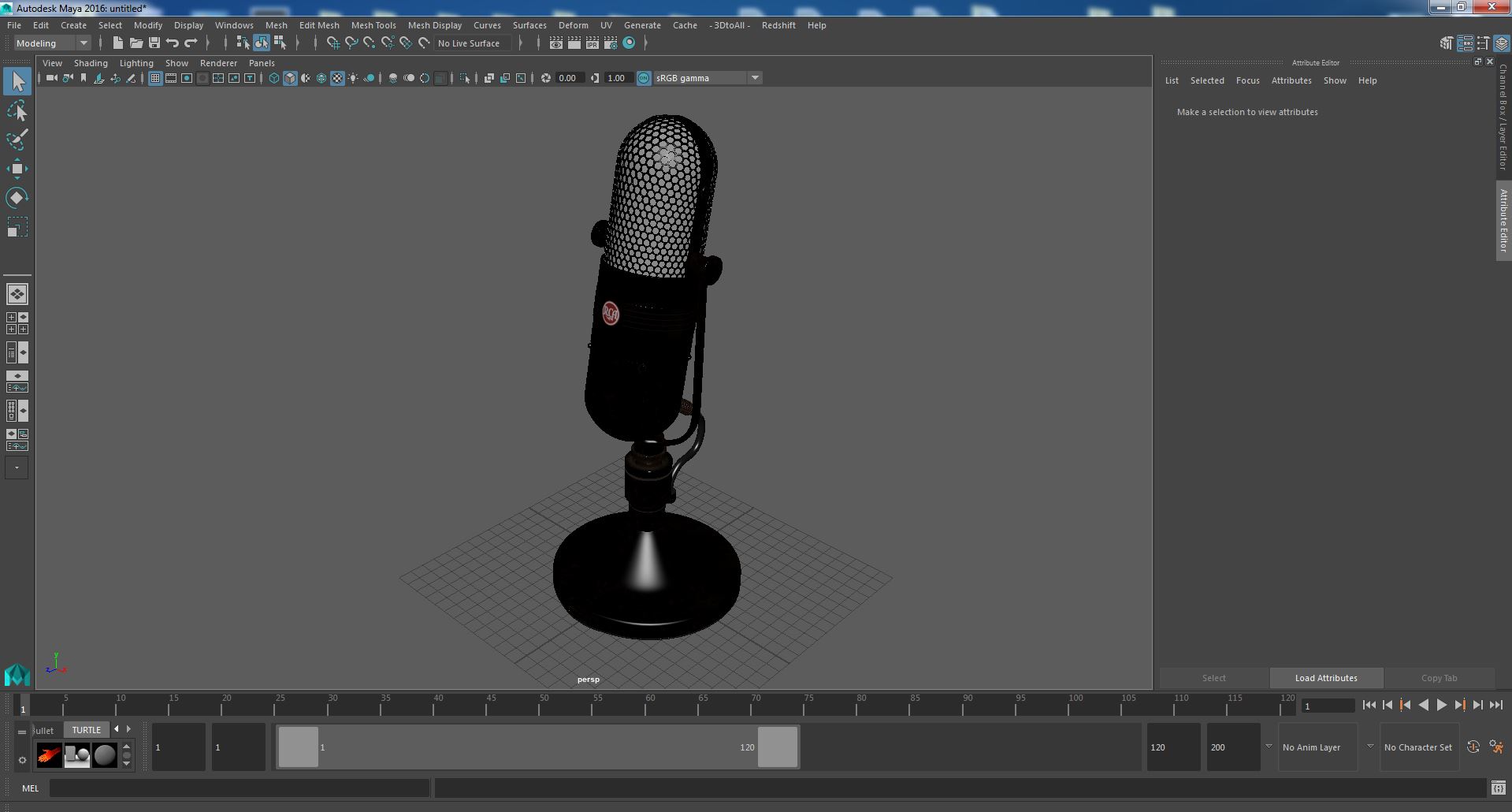 3D model Vintage Capsule Microphone RCA 77-D
