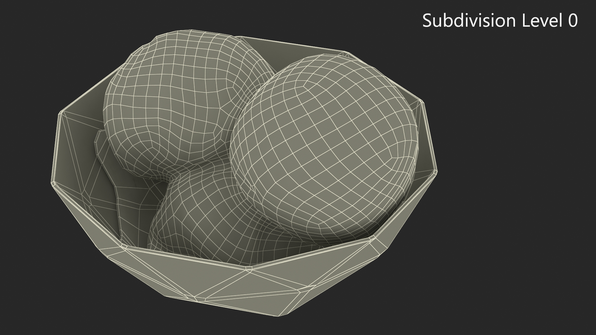 Ice Cream Chocolate Balls in Glass Bowl 3D model